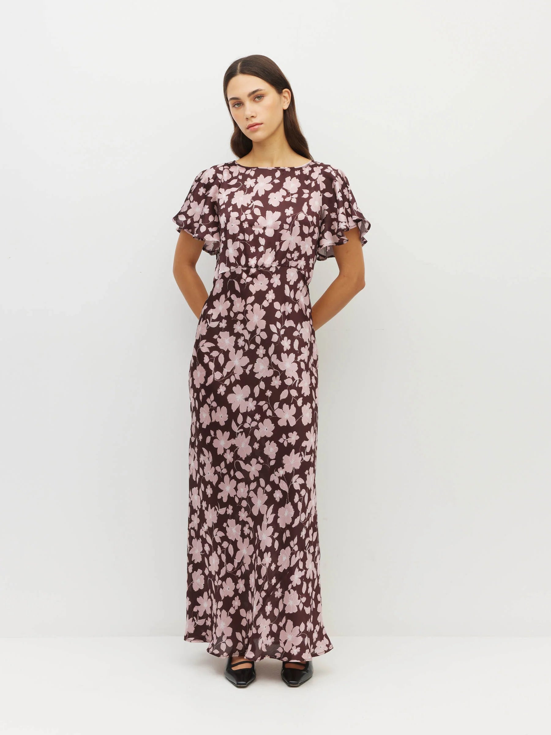 Camelia Dress (Dusk Blossom Plisse) - Rose Lustre