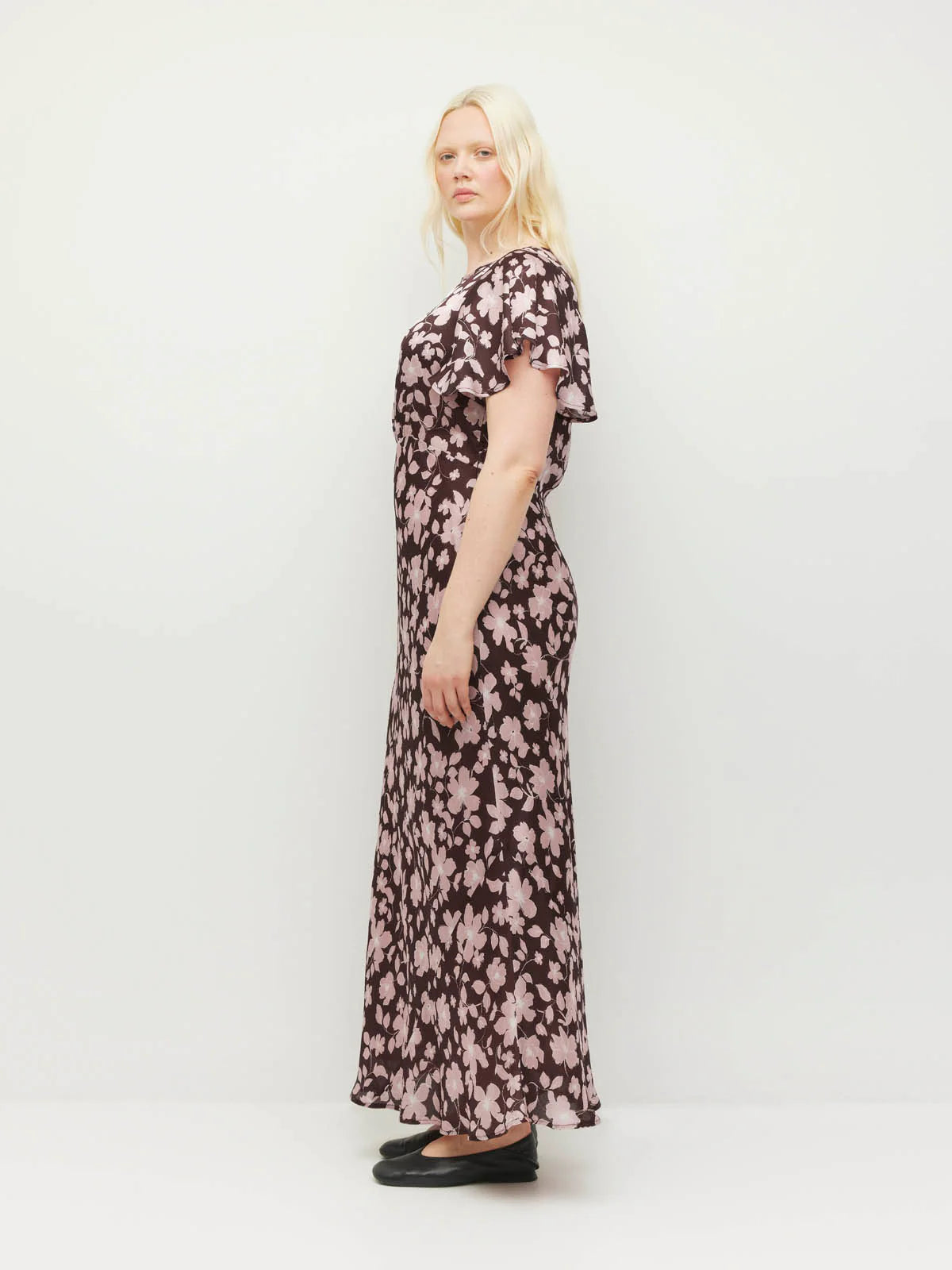 Camelia Dress (Dusk Blossom Plisse) - Rose Lustre