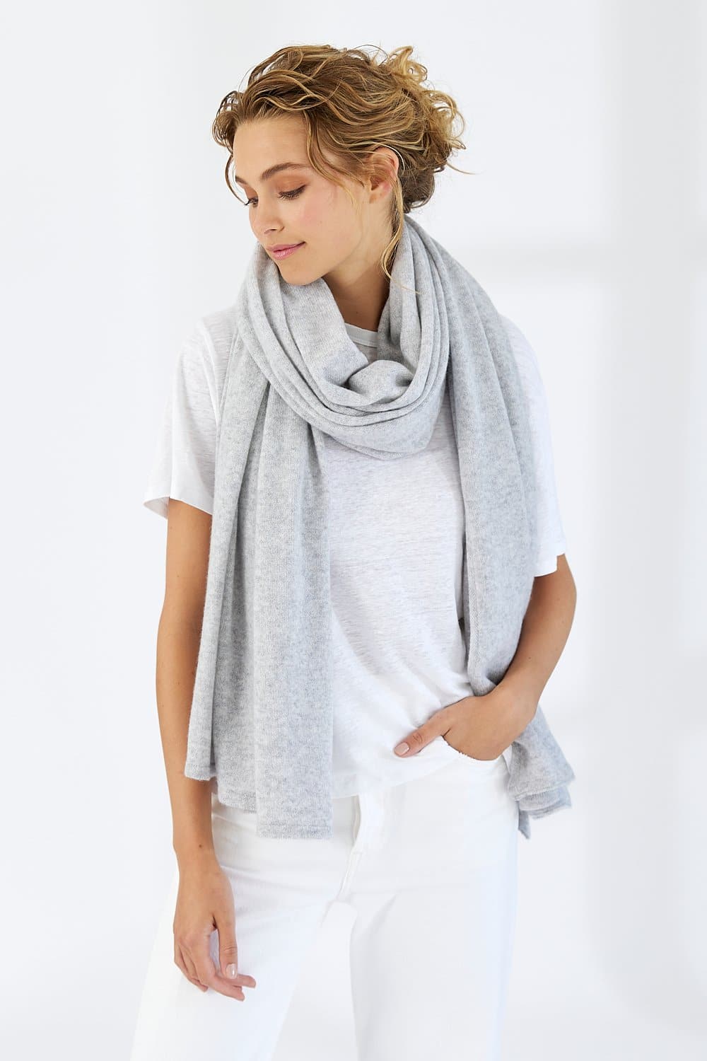 Mia Fratino Cashmere Travel Wrap - Foggy