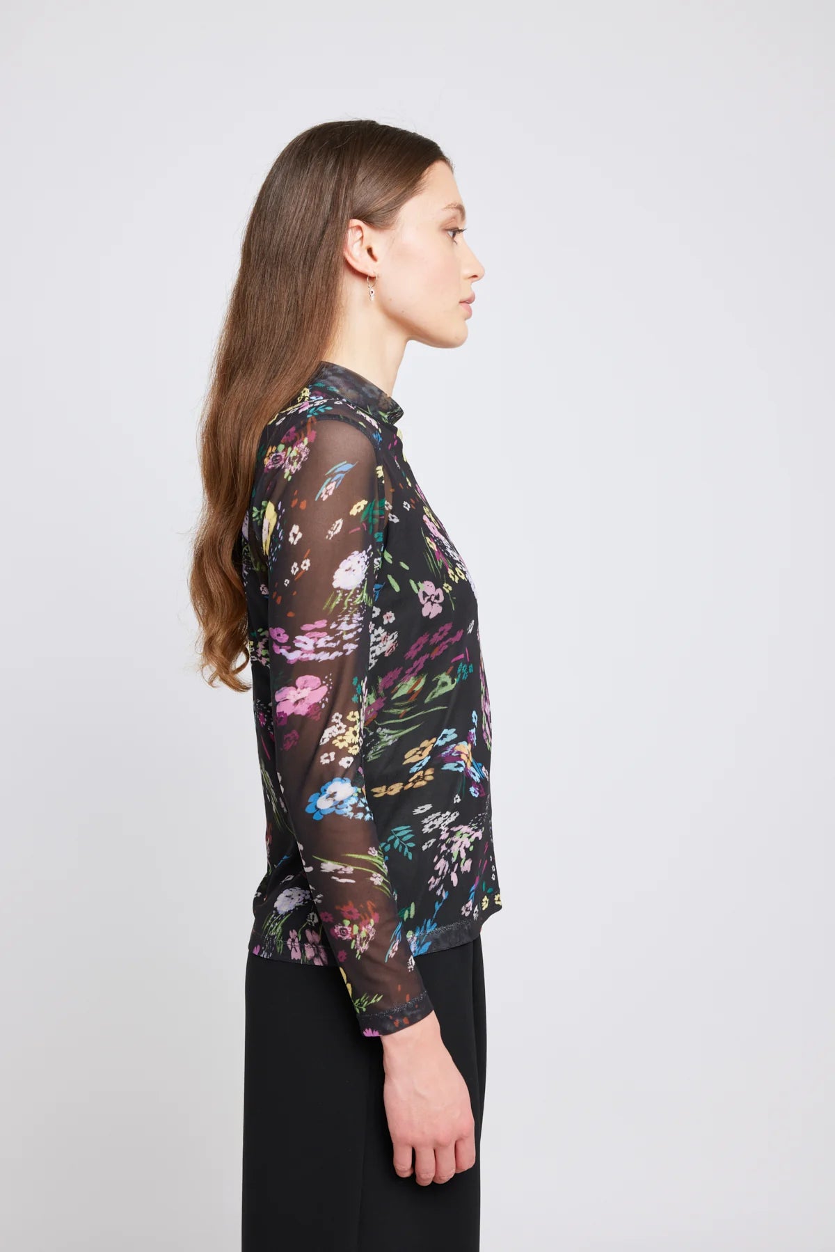 Twenty Seven Names Nothing but Net Top - Black Swirly Floral