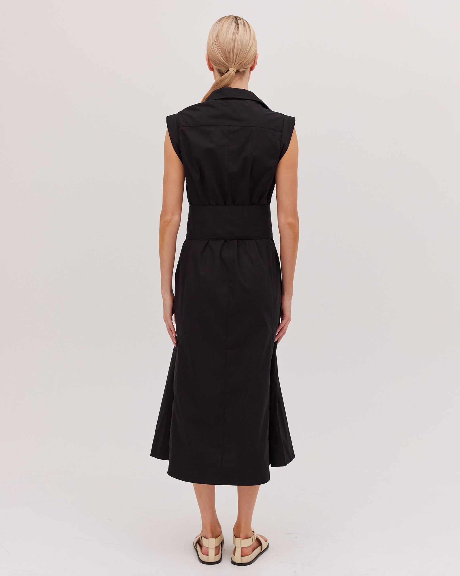 Cloth & Co The Tailored Sleeveless Dress - Black