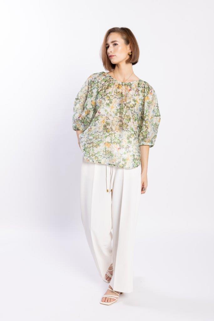 Loughlin Compass Blouse - Green Meadow