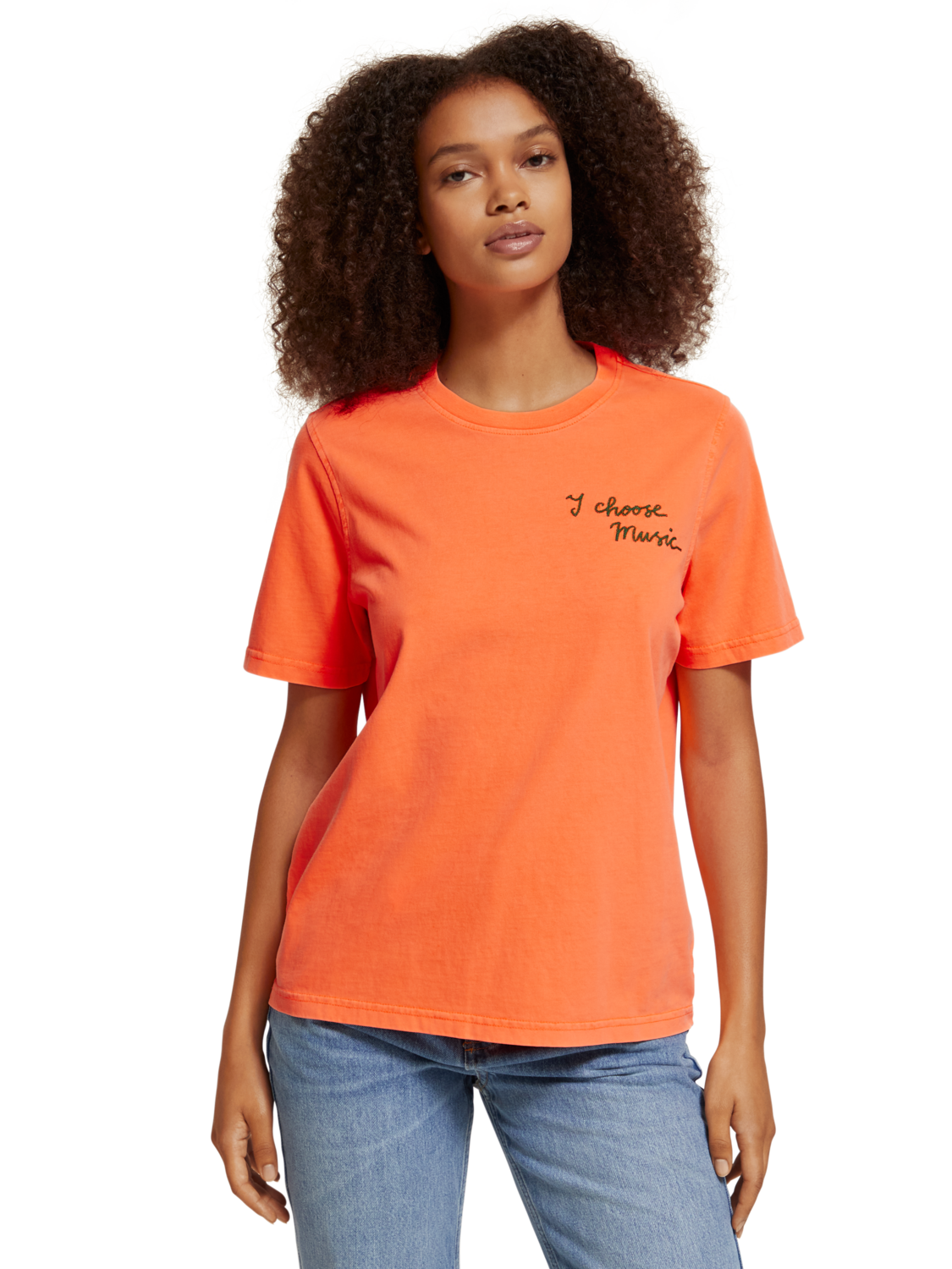 Scotch & Soda Washed T-Shirt - Neon Orange