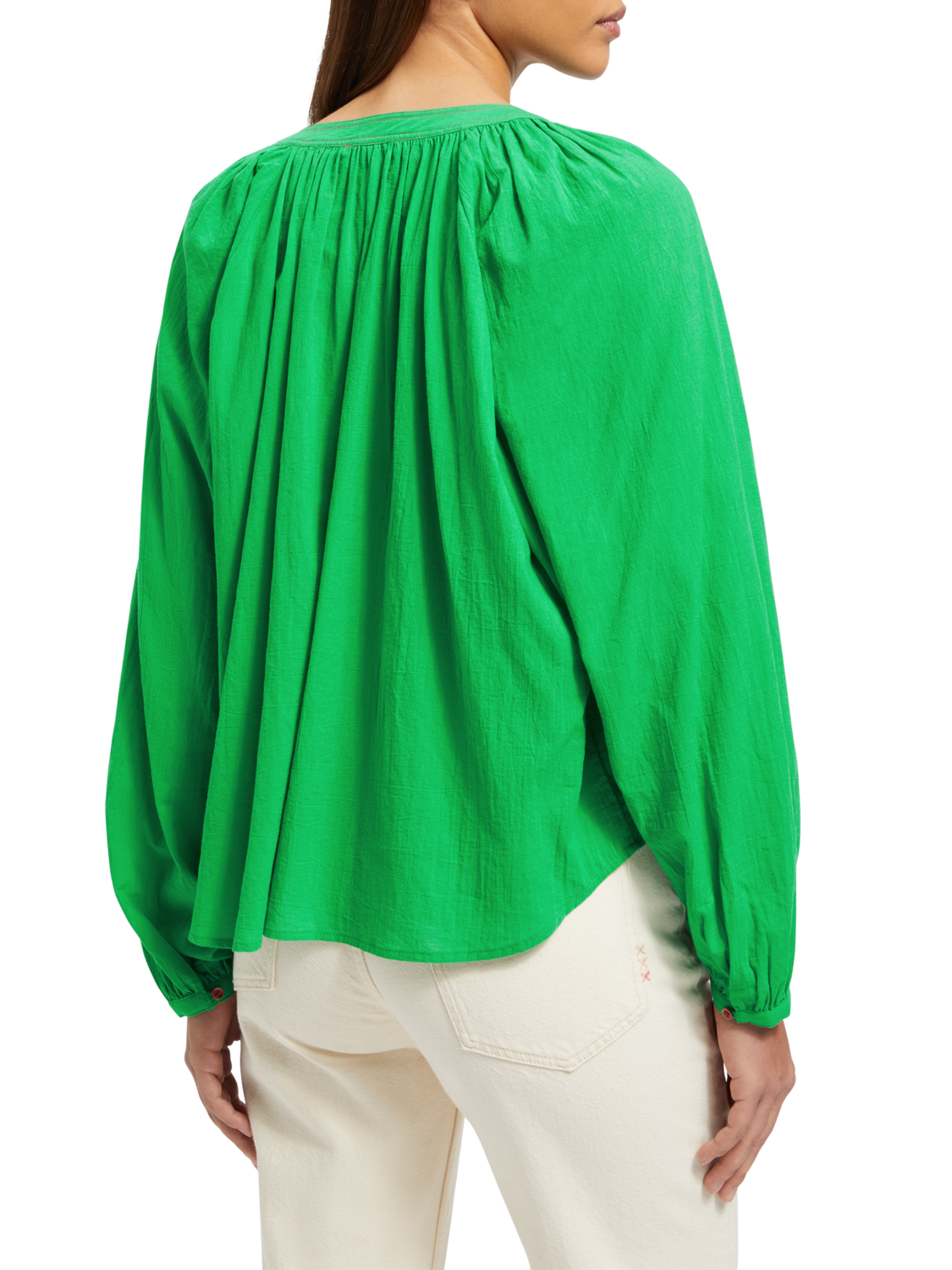 Scotch & Soda Balloon Sleeve Top - Scuba Green