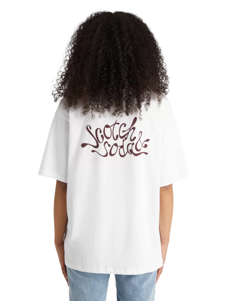 Scotch & Soda Print Oversized Fit T-Shirt - White