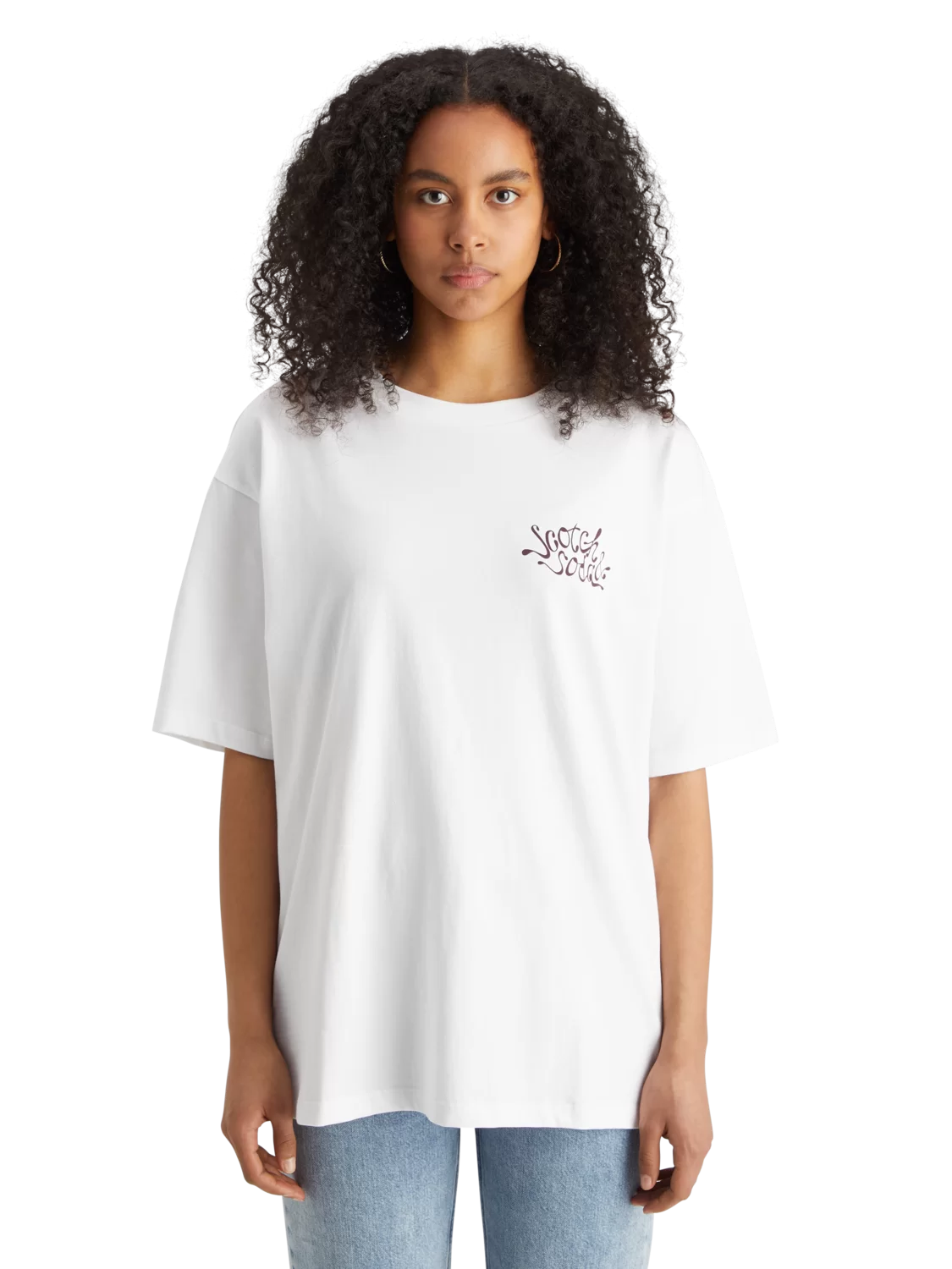 Scotch & Soda Print Oversized Fit T-Shirt - White