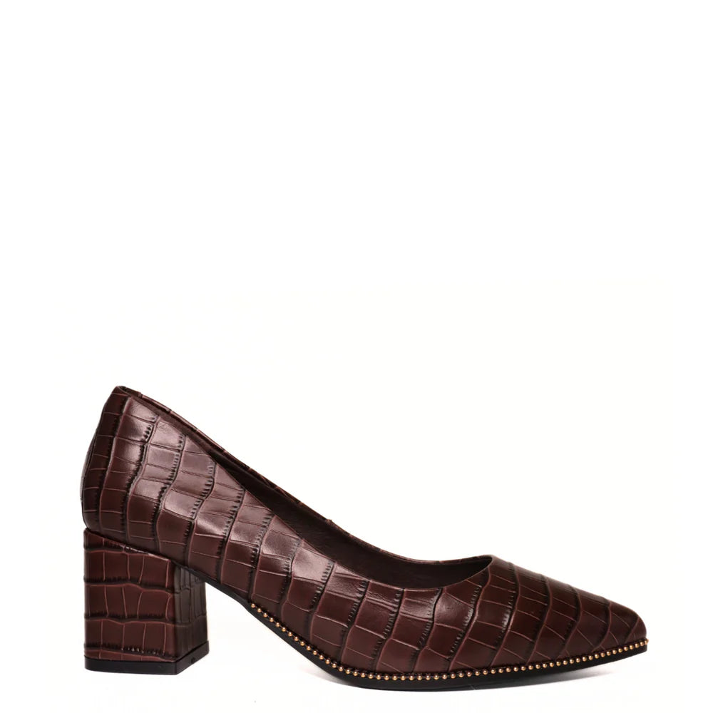 Frana Heel - Chocolate Croc