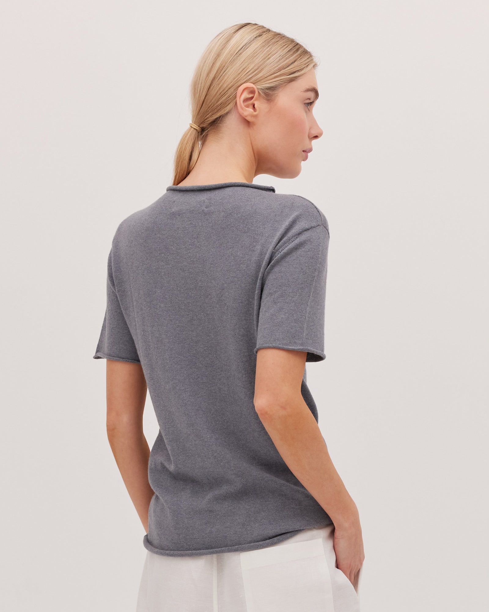 Cloth & Co The Funnel Neck Tee - Slate