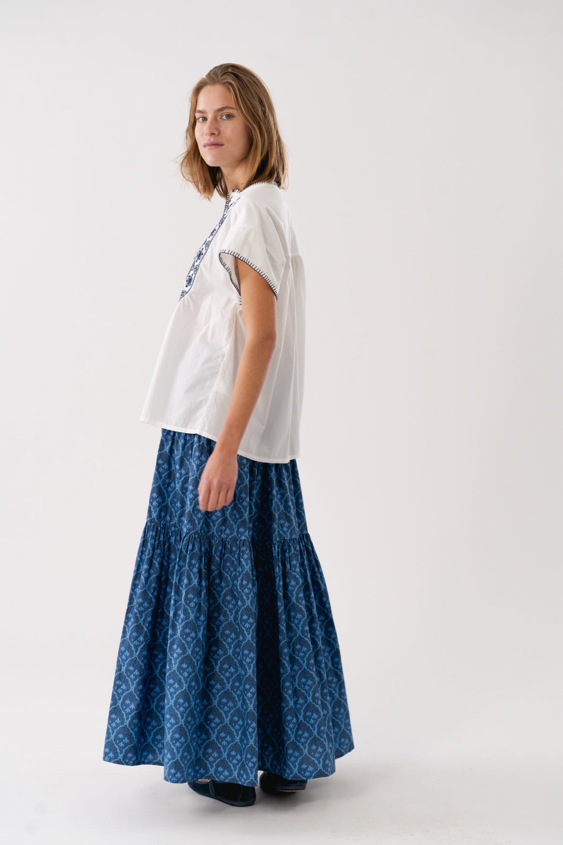 Lollys Laundry Sunset Maxi Skirt - Blue