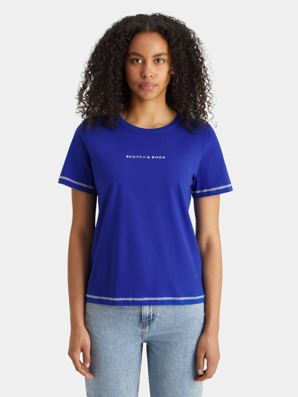 Scotch & Soda Flatlock T-Shirt - Blue