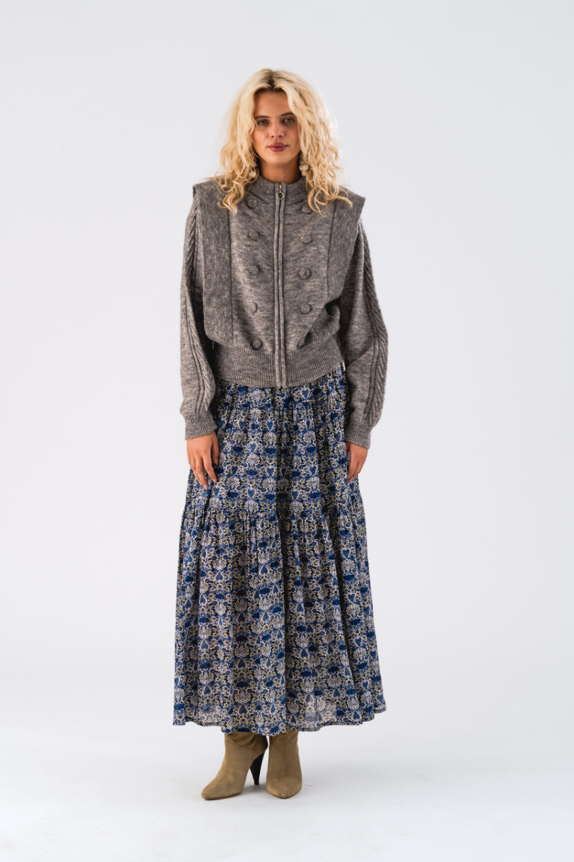 Lollys Laundry Sunset Maxi Skirt - Blue Print