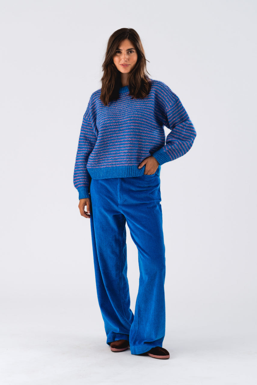 Lollys Laundry Terry Knit Jumper - Blue