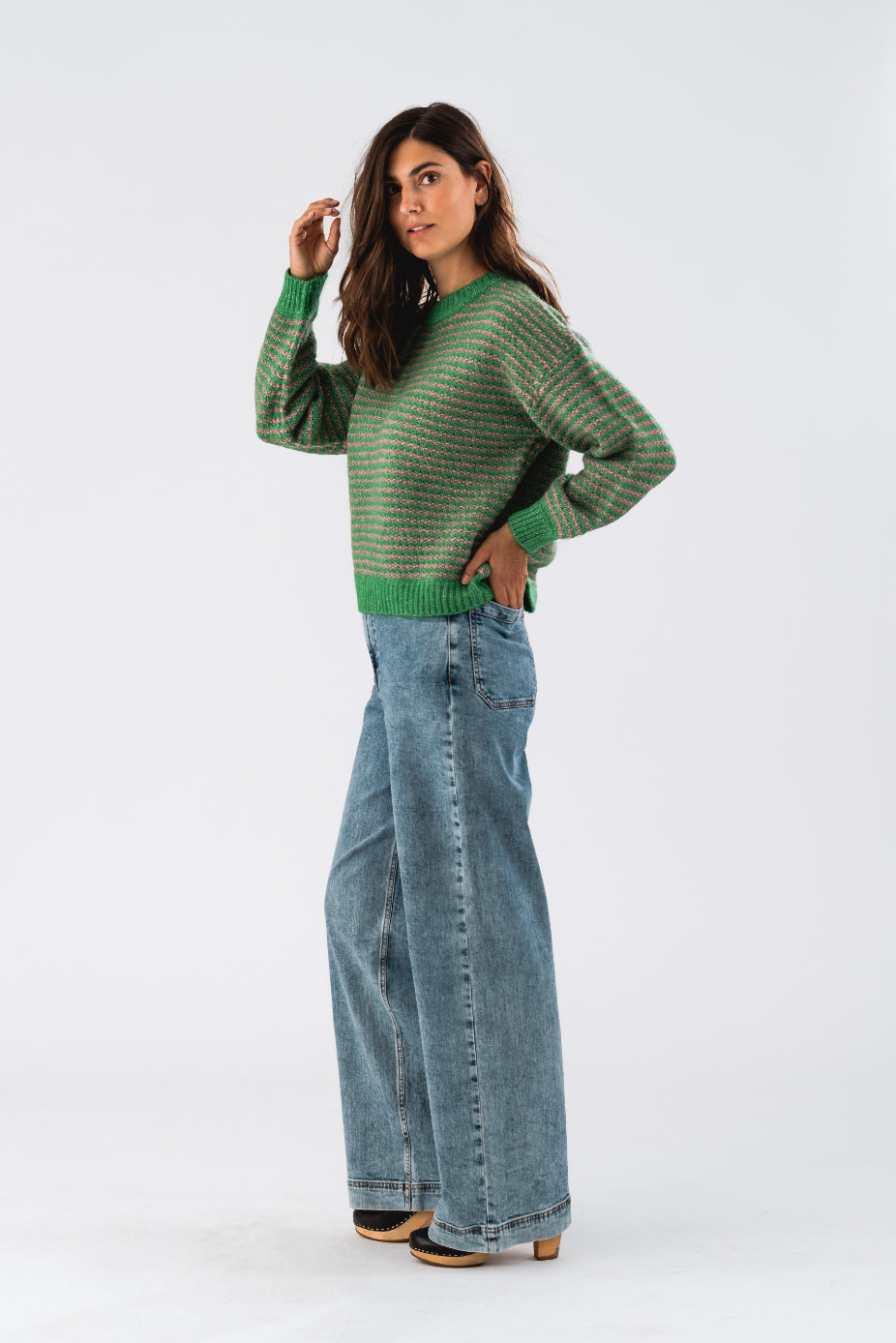 Lollys Laundry Terry Knit Jumper - Green