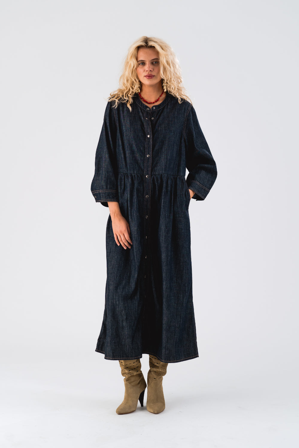 Lollys Laundry Aliya Maxi Dress - Denim Blue