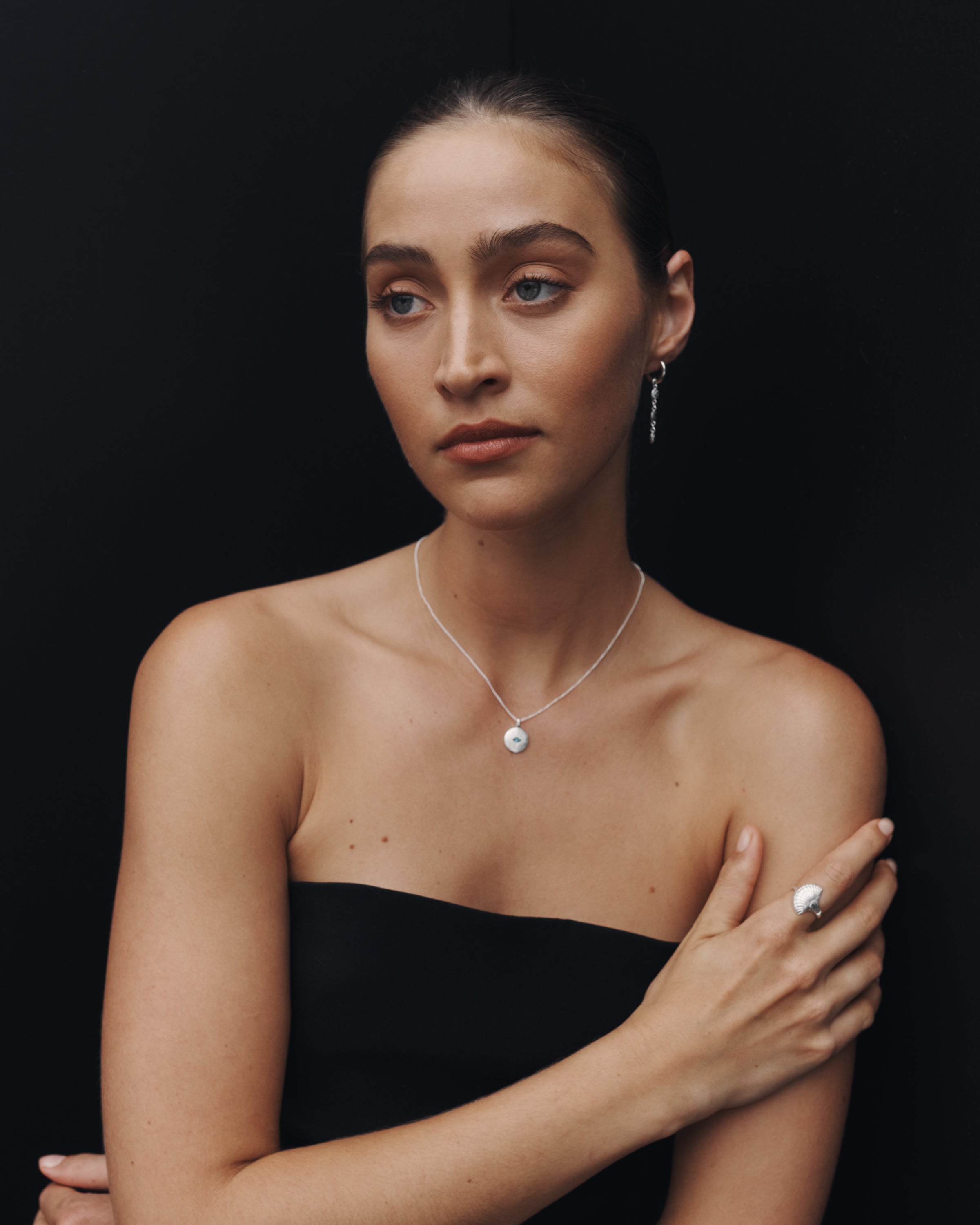 Mavi Eye Necklace - Sterling Silver