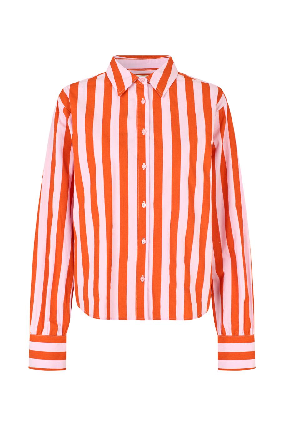 Lollys Laundry Bleeker Shirt - Pink/Red Stripe