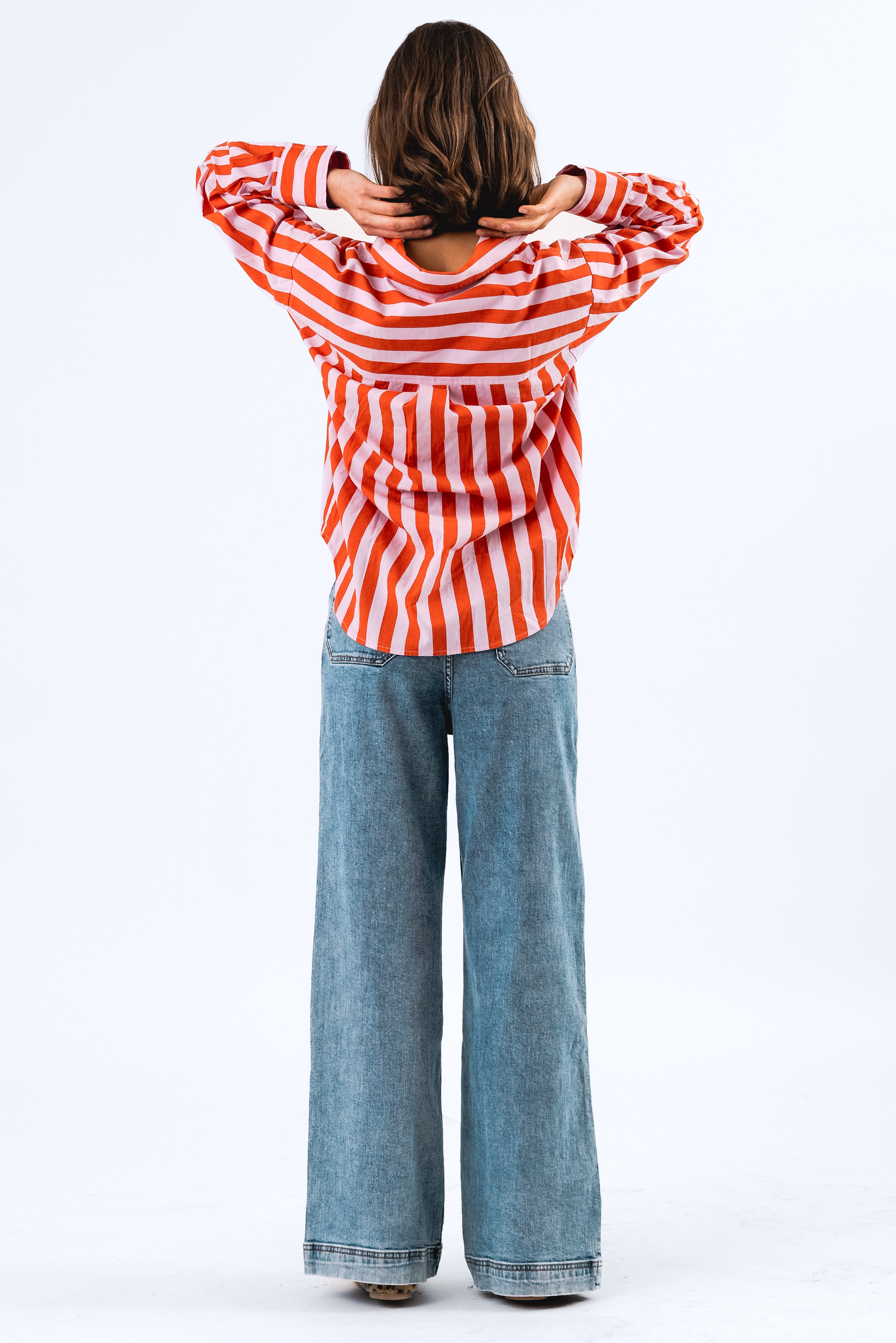 Lollys Laundry Bleeker Shirt - Pink/Red Stripe
