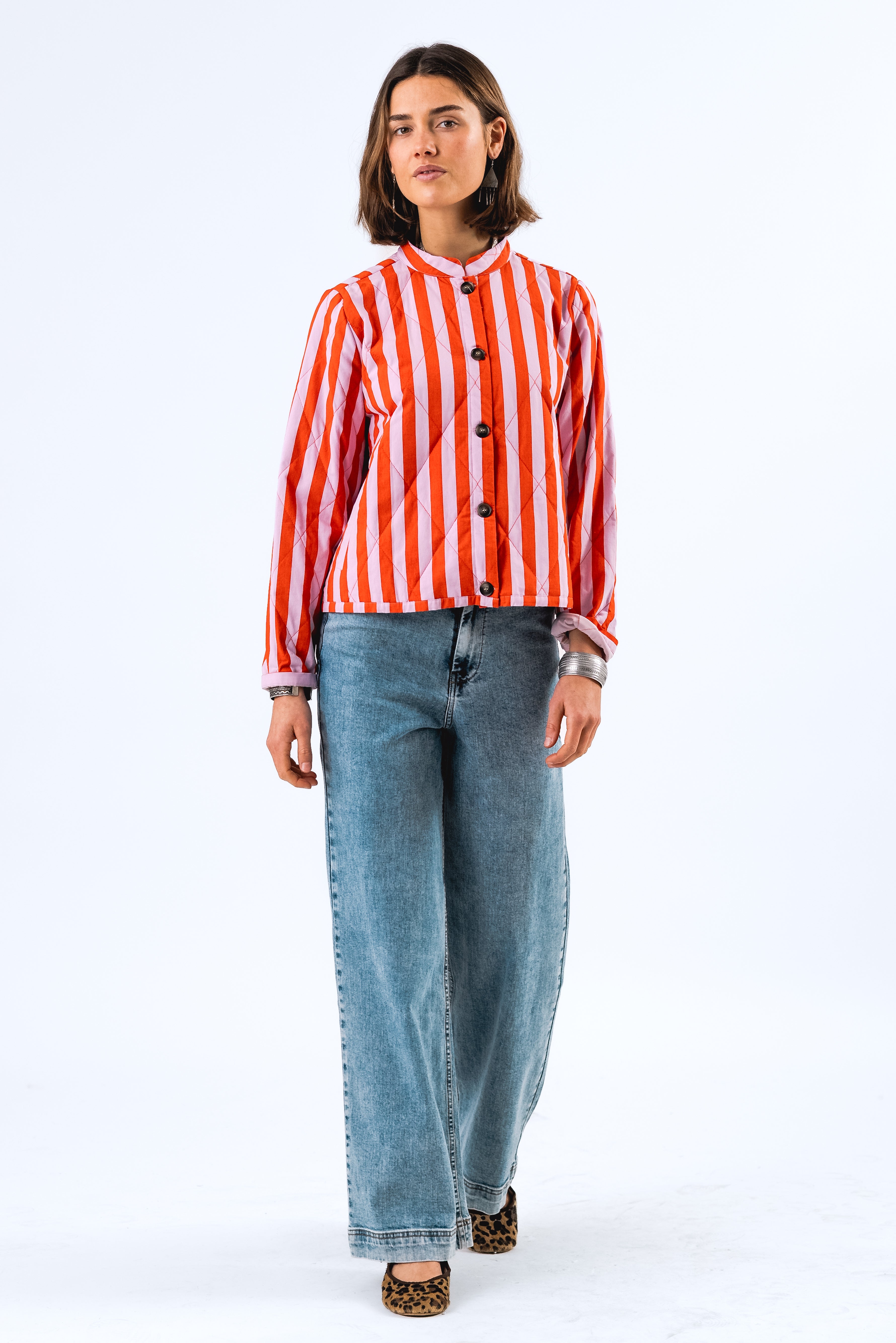 Lollys Laundry Emilia Jacket - Pink/red Stripe