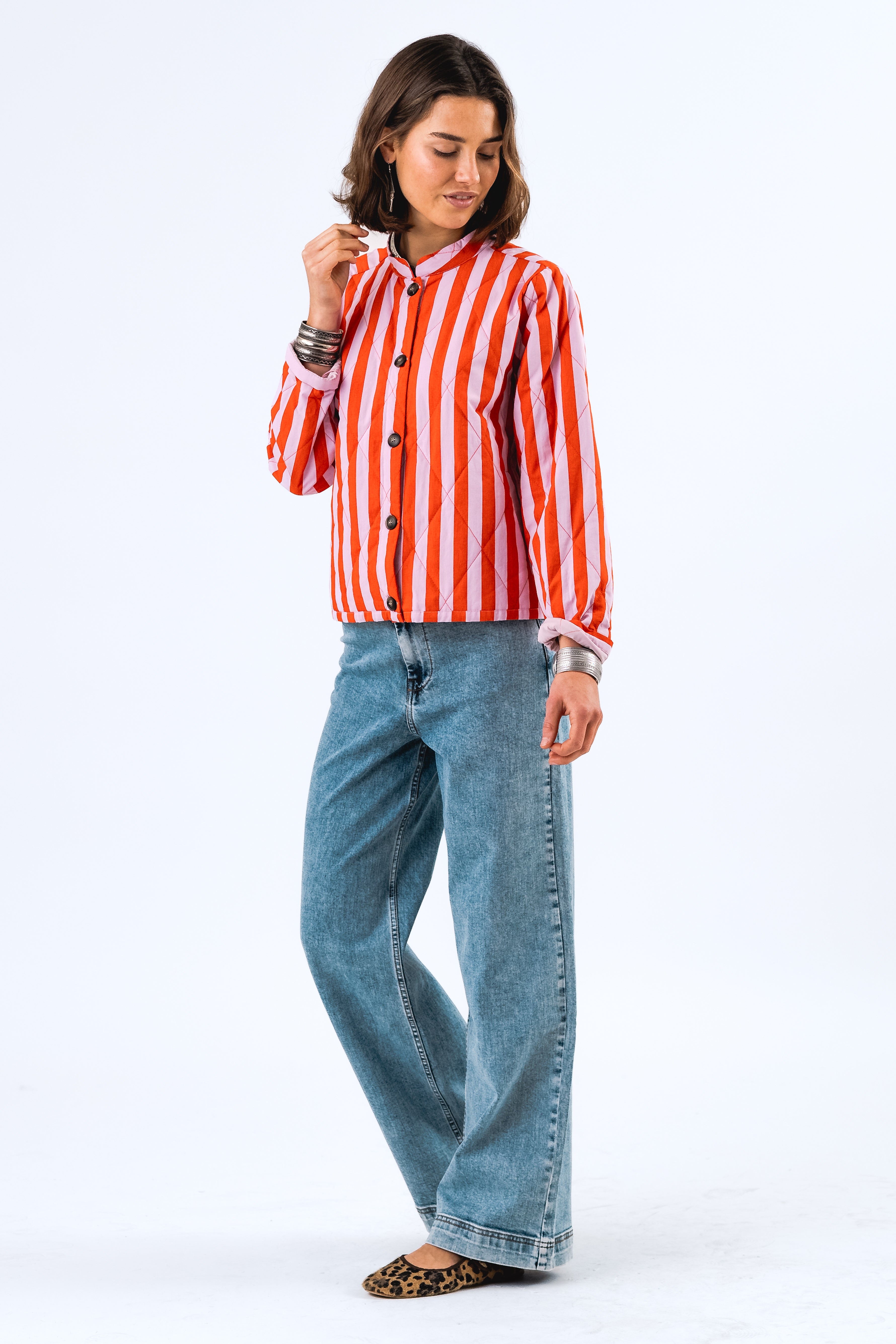 Lollys Laundry Emilia Jacket - Pink/red Stripe