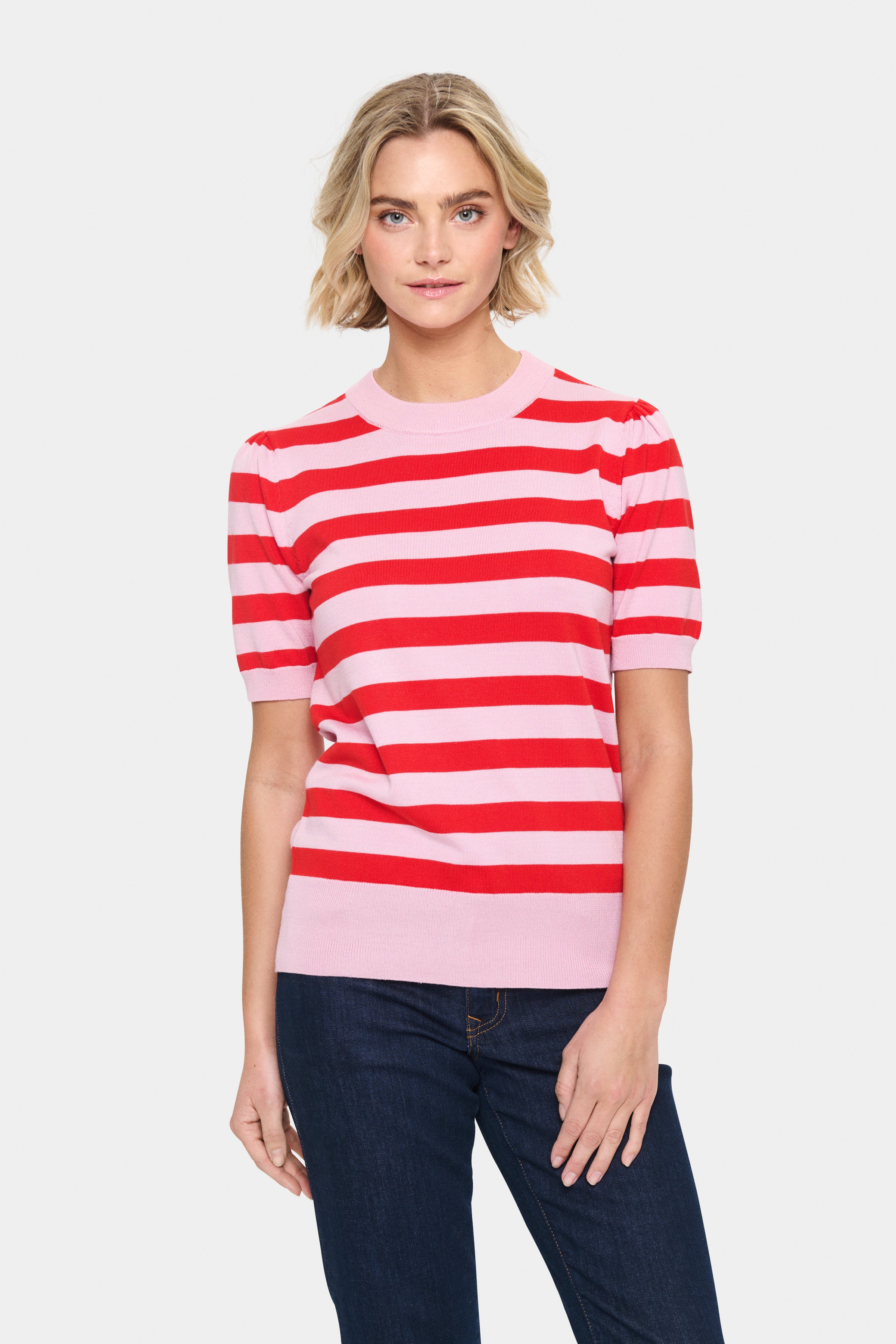 Mila Top – Pink & Red Stripe