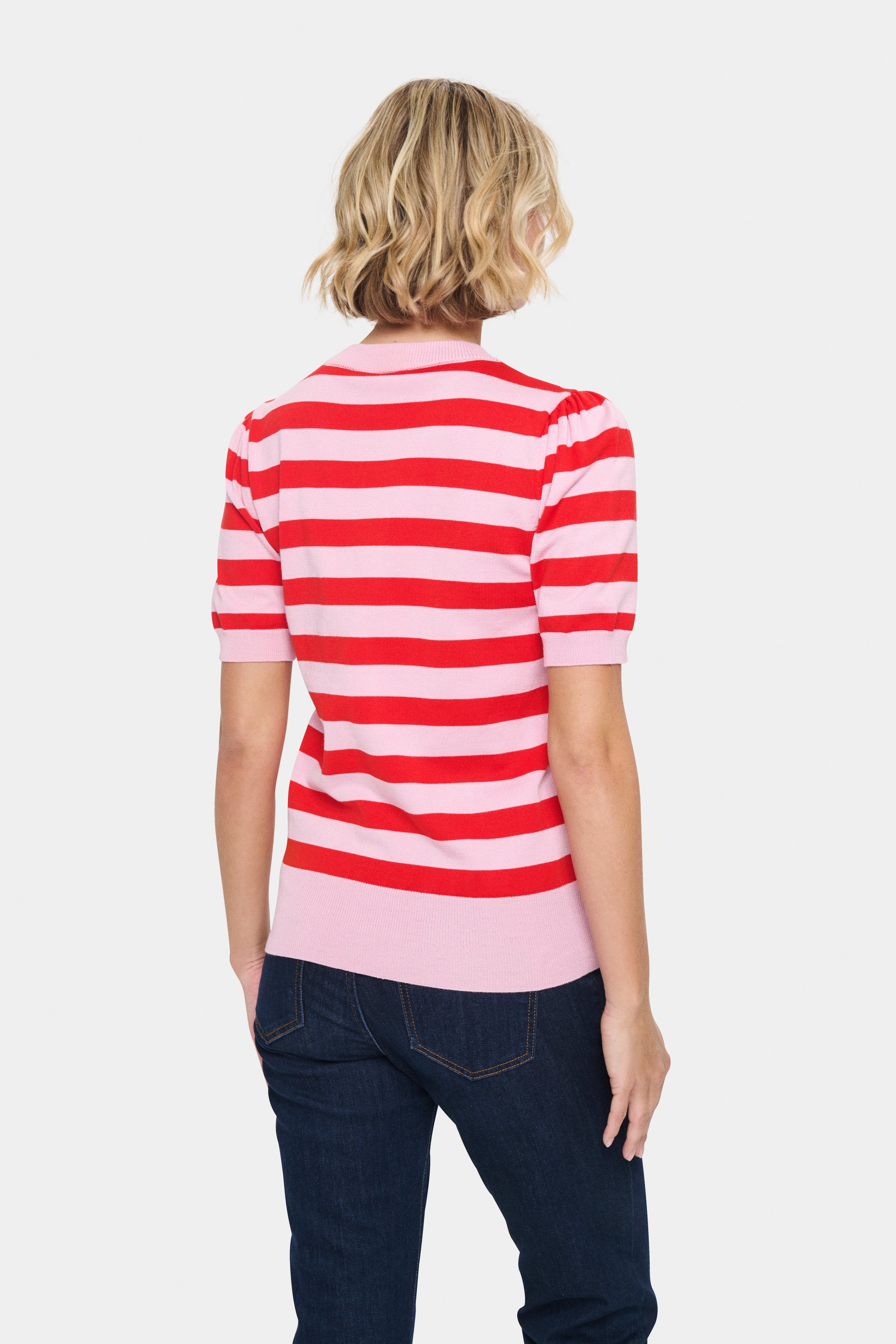 Mila Top – Pink & Red Stripe