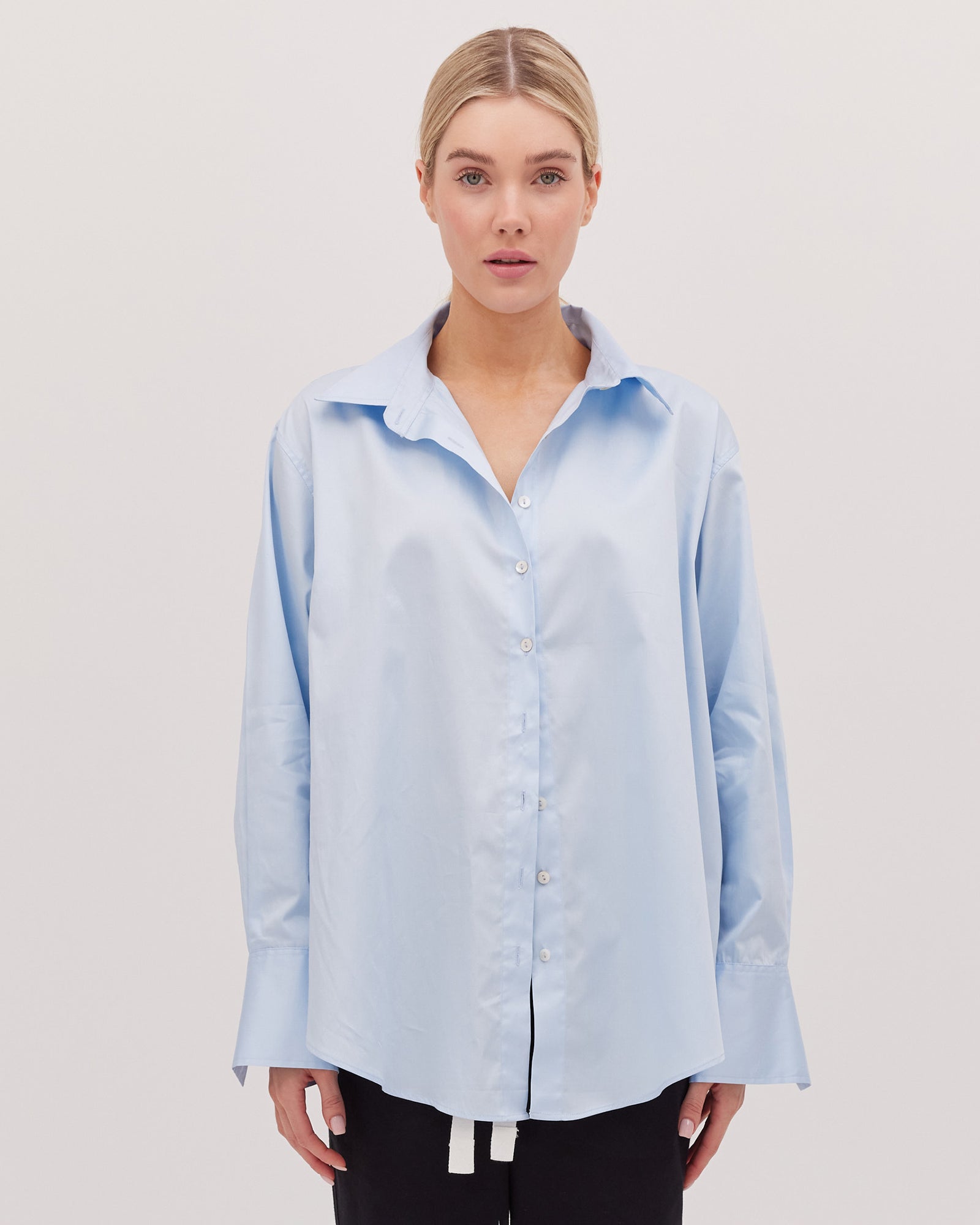 Cloth & Co The Split Back Shirt - Sky