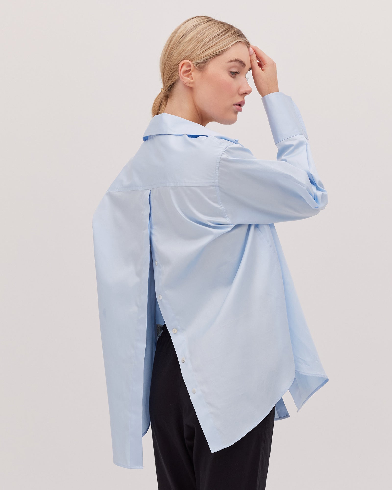 Cloth & Co The Split Back Shirt - Sky