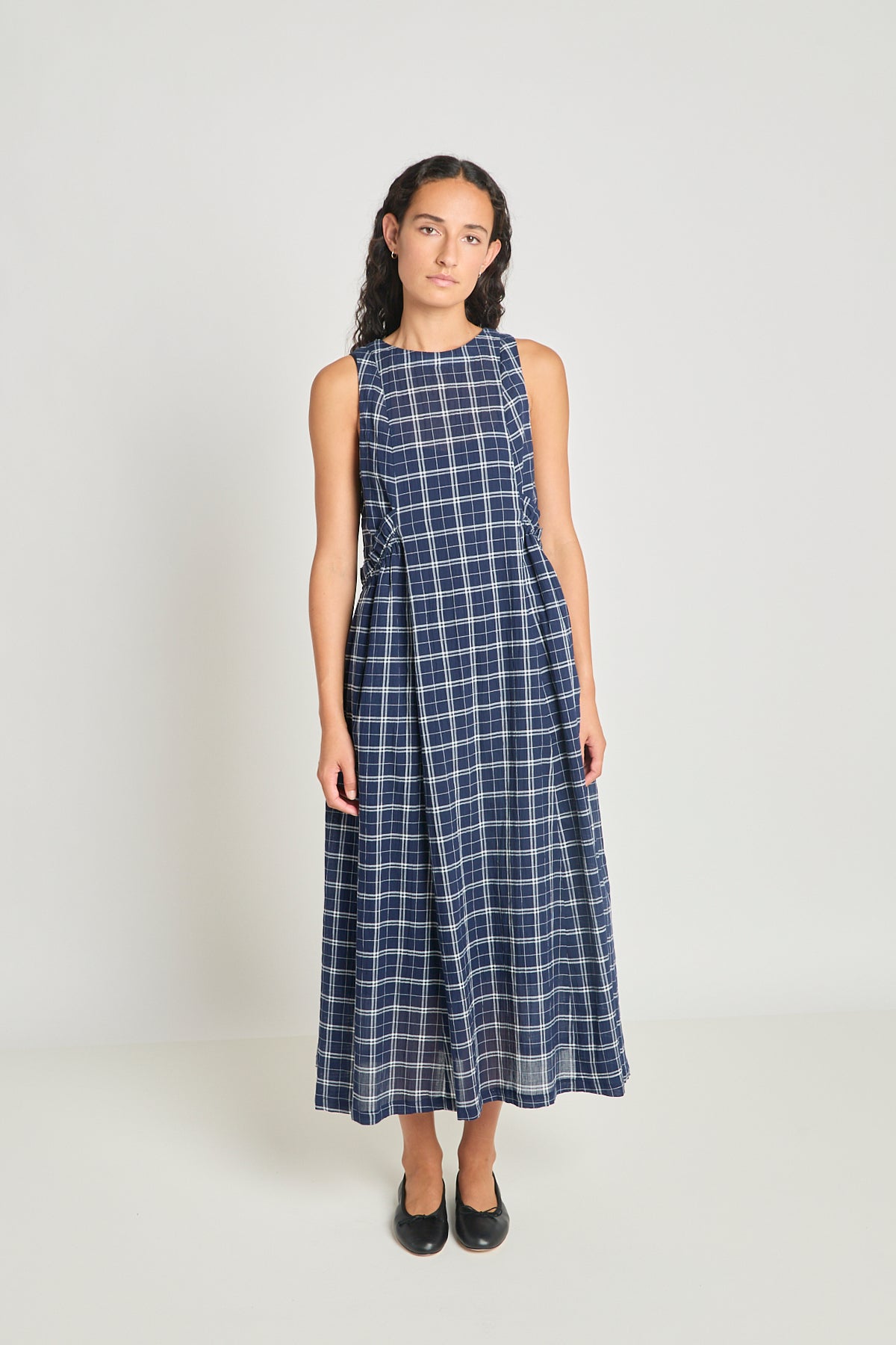 Practice Dress - Navy Crinkle Check