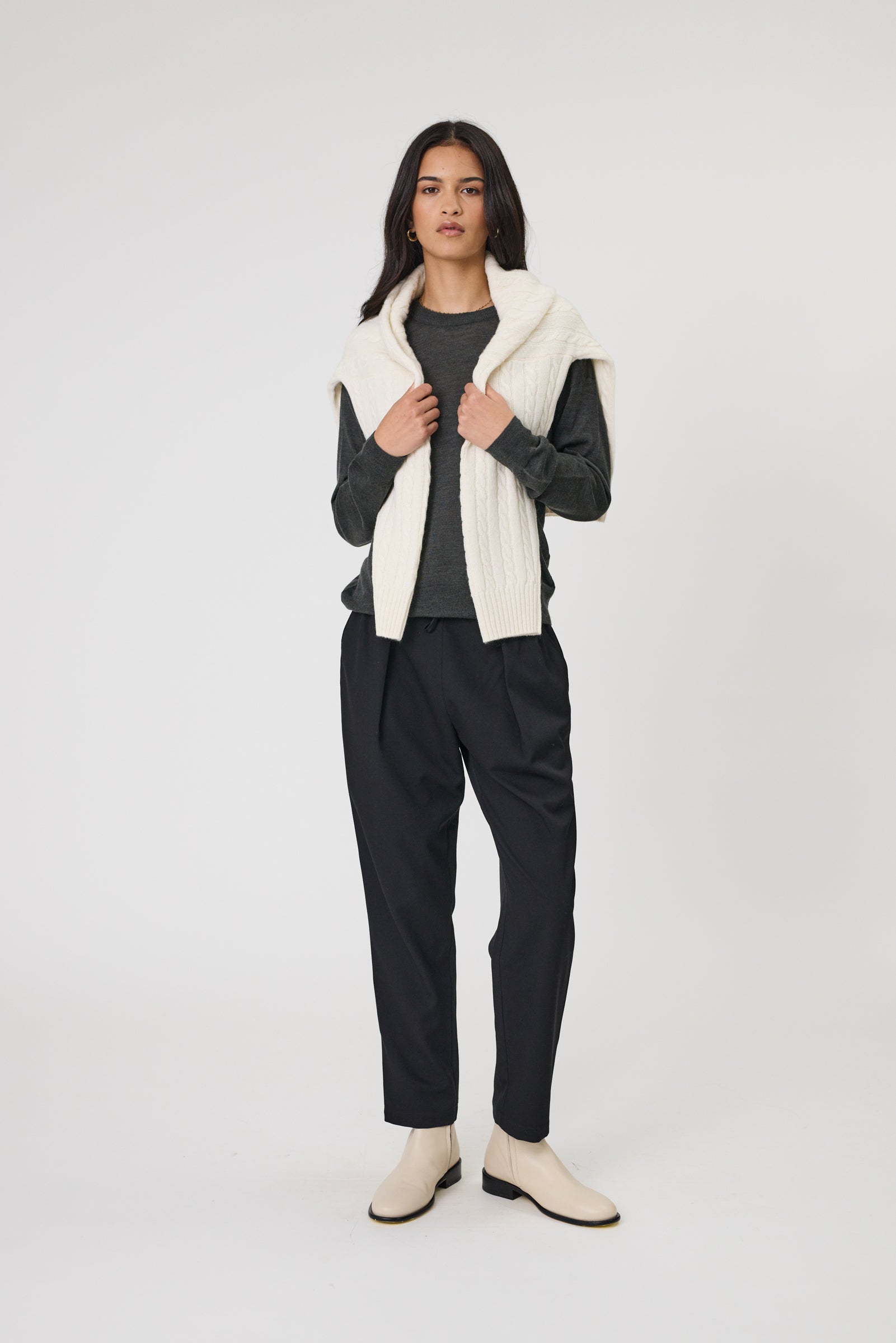Marlow Alto Merino V-Neck - Ecru