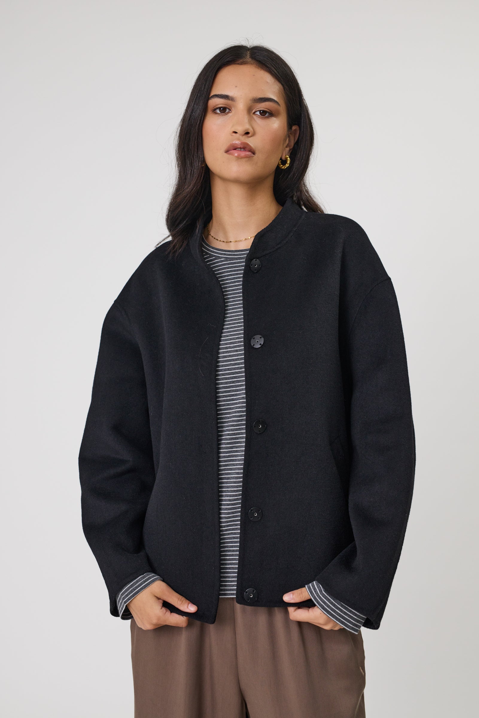 Marlow Annex Wool Bomber - Black