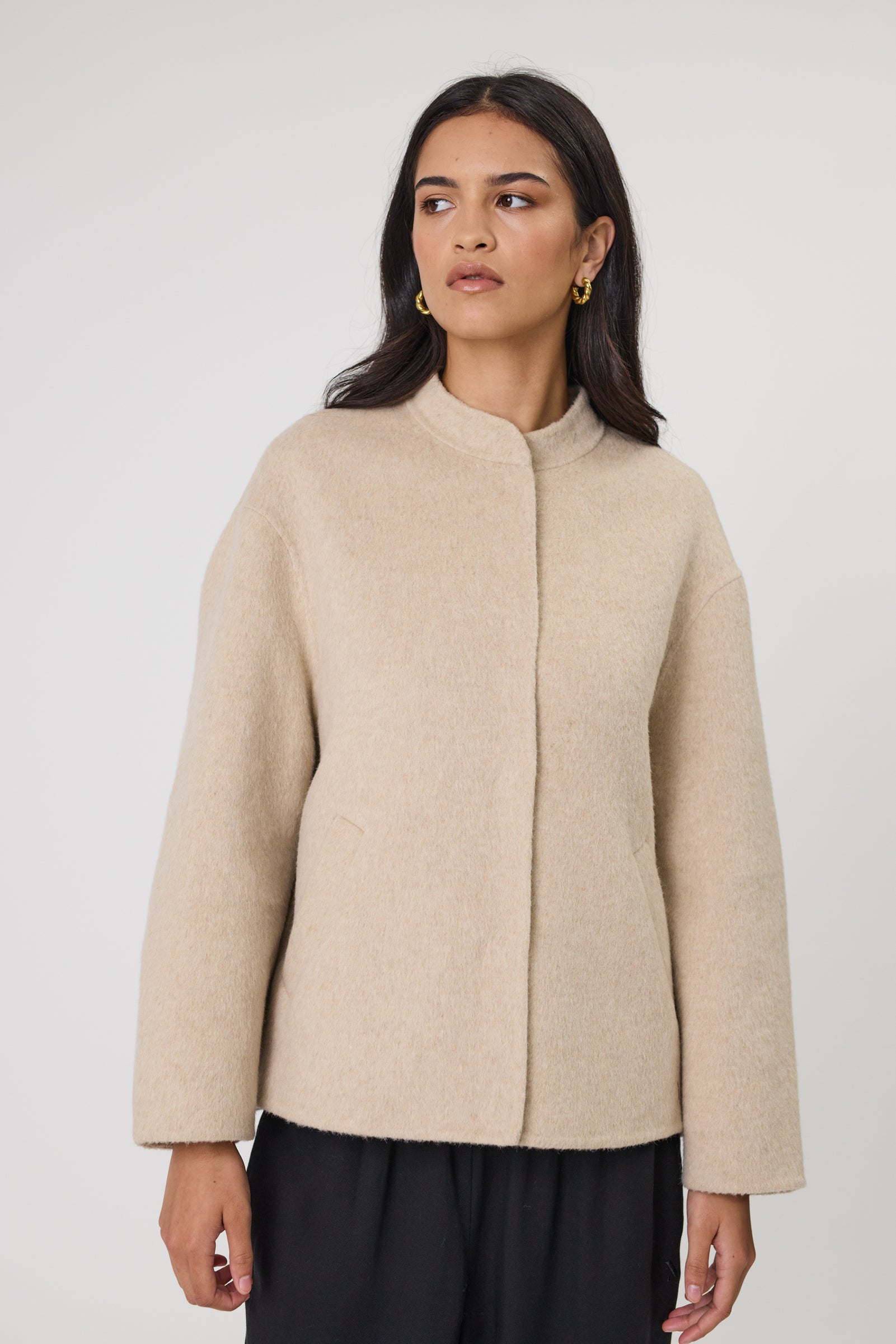 Marlow Annex Wool Bomber - Walnut Marle