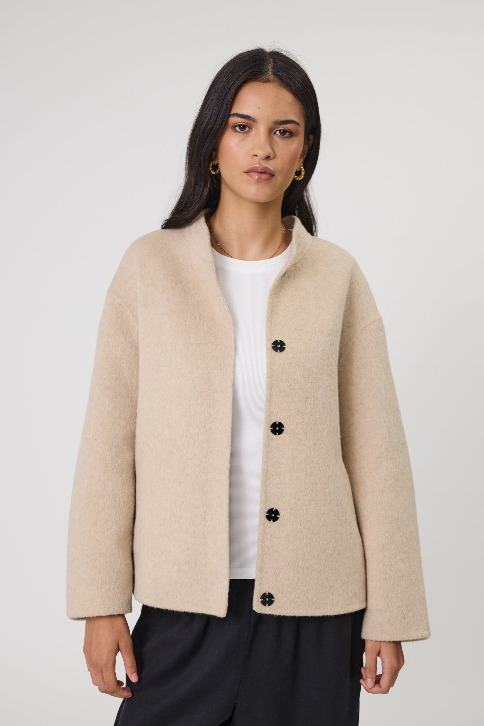 Marlow Annex Wool Bomber - Walnut Marle