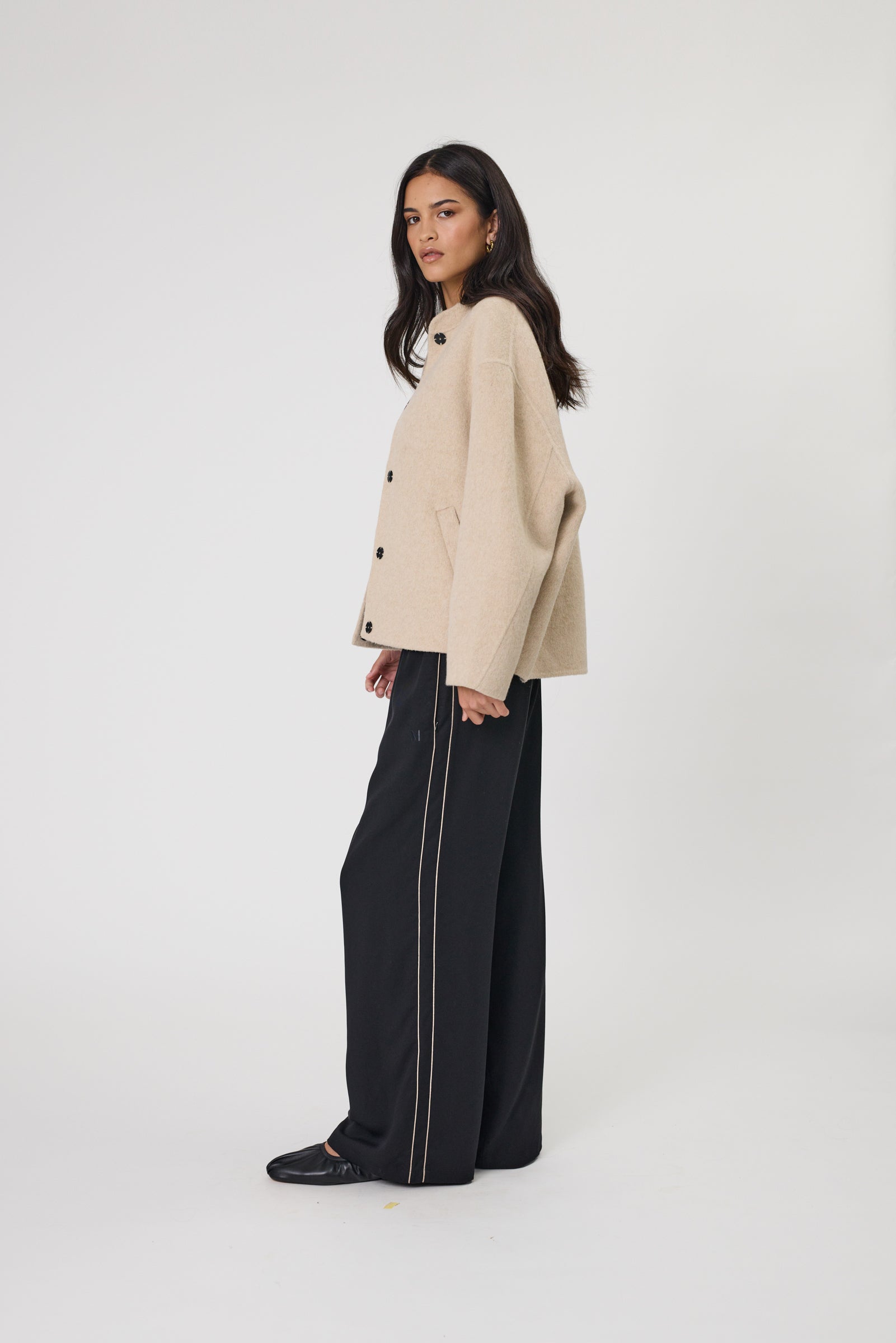 Marlow Annex Wool Bomber - Walnut Marle