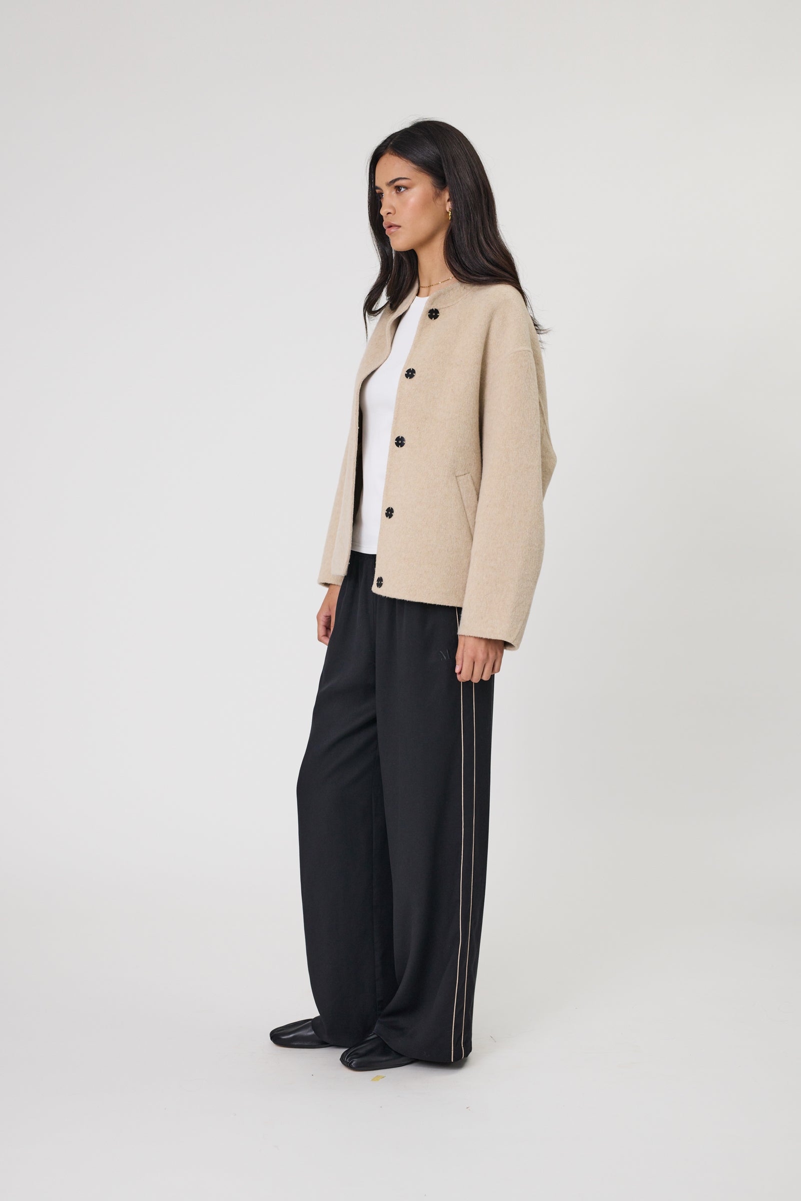 Marlow Annex Wool Bomber - Walnut Marle