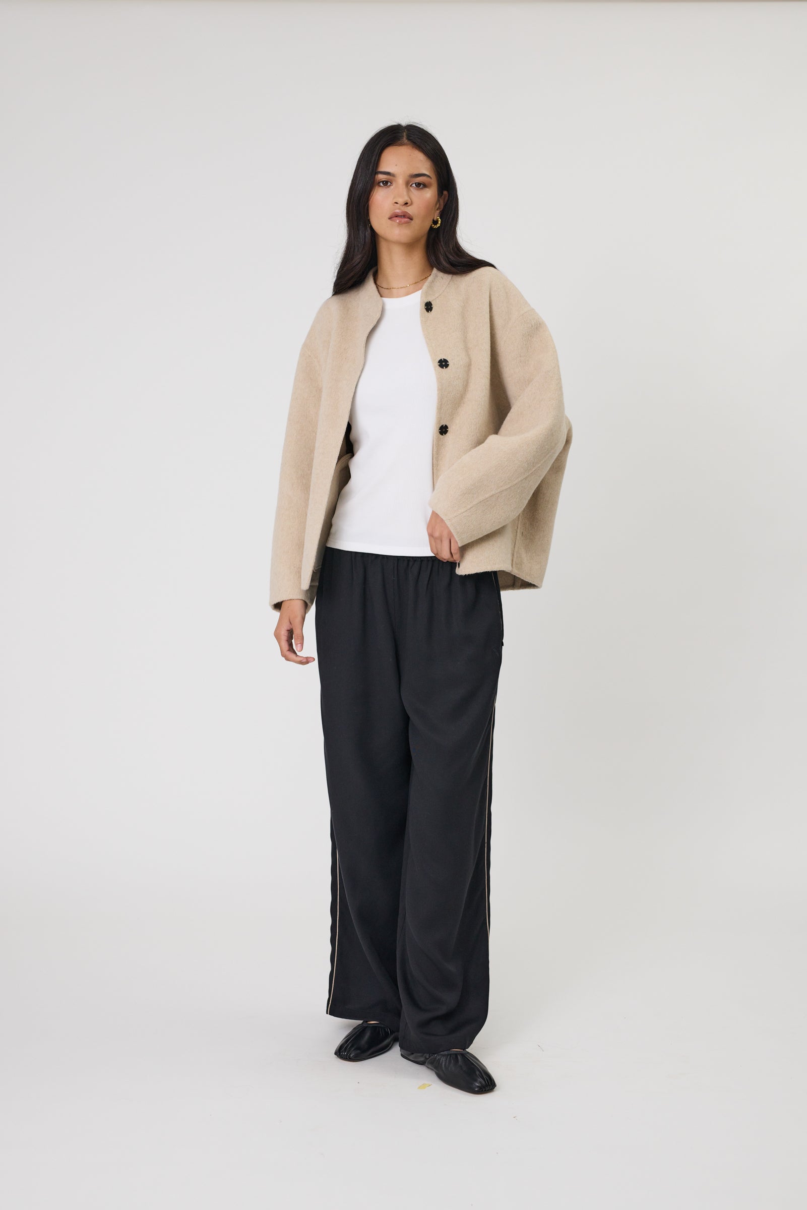 Marlow Annex Wool Bomber - Walnut Marle