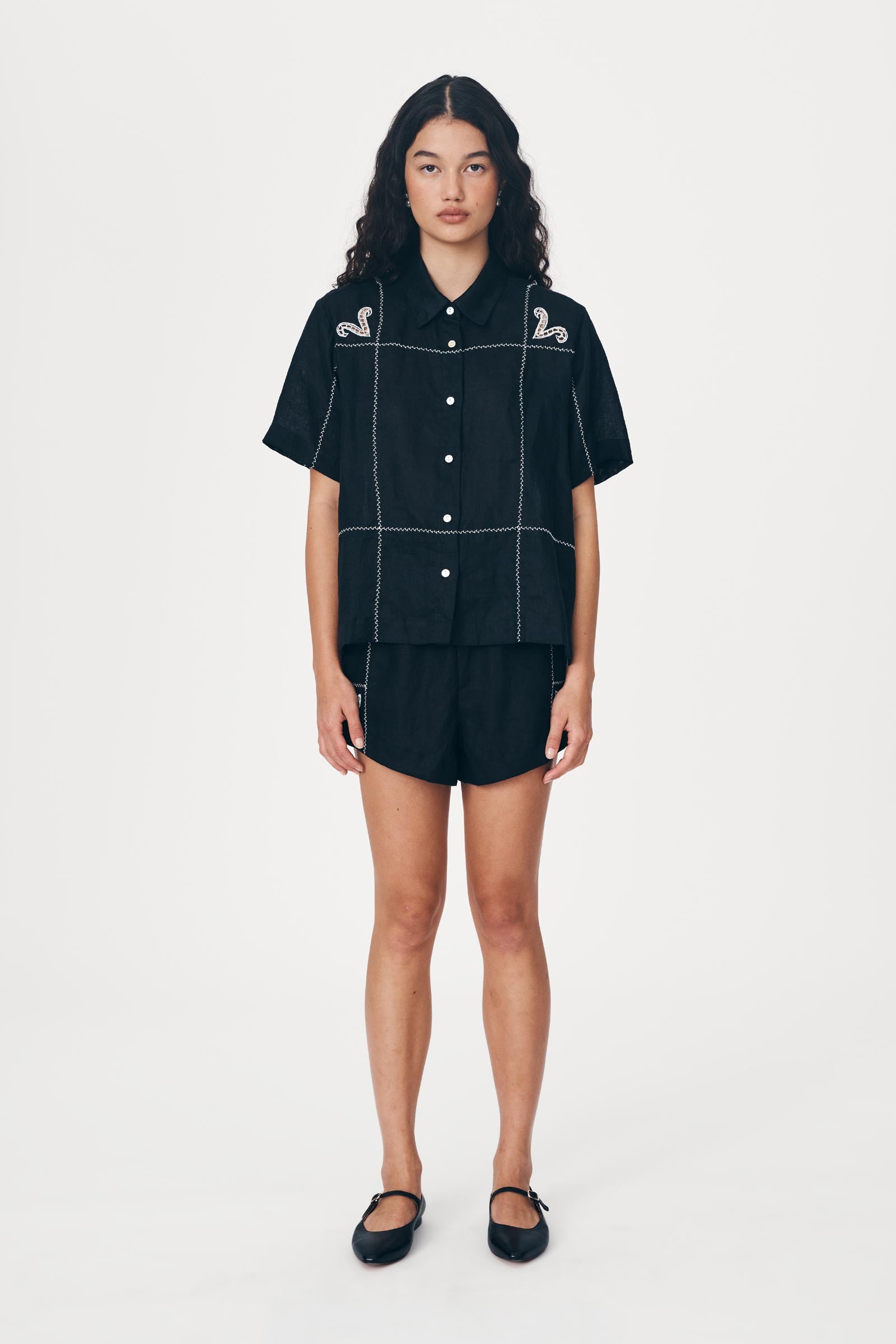 Rowie the Label Aries Linen Shirt - Noir