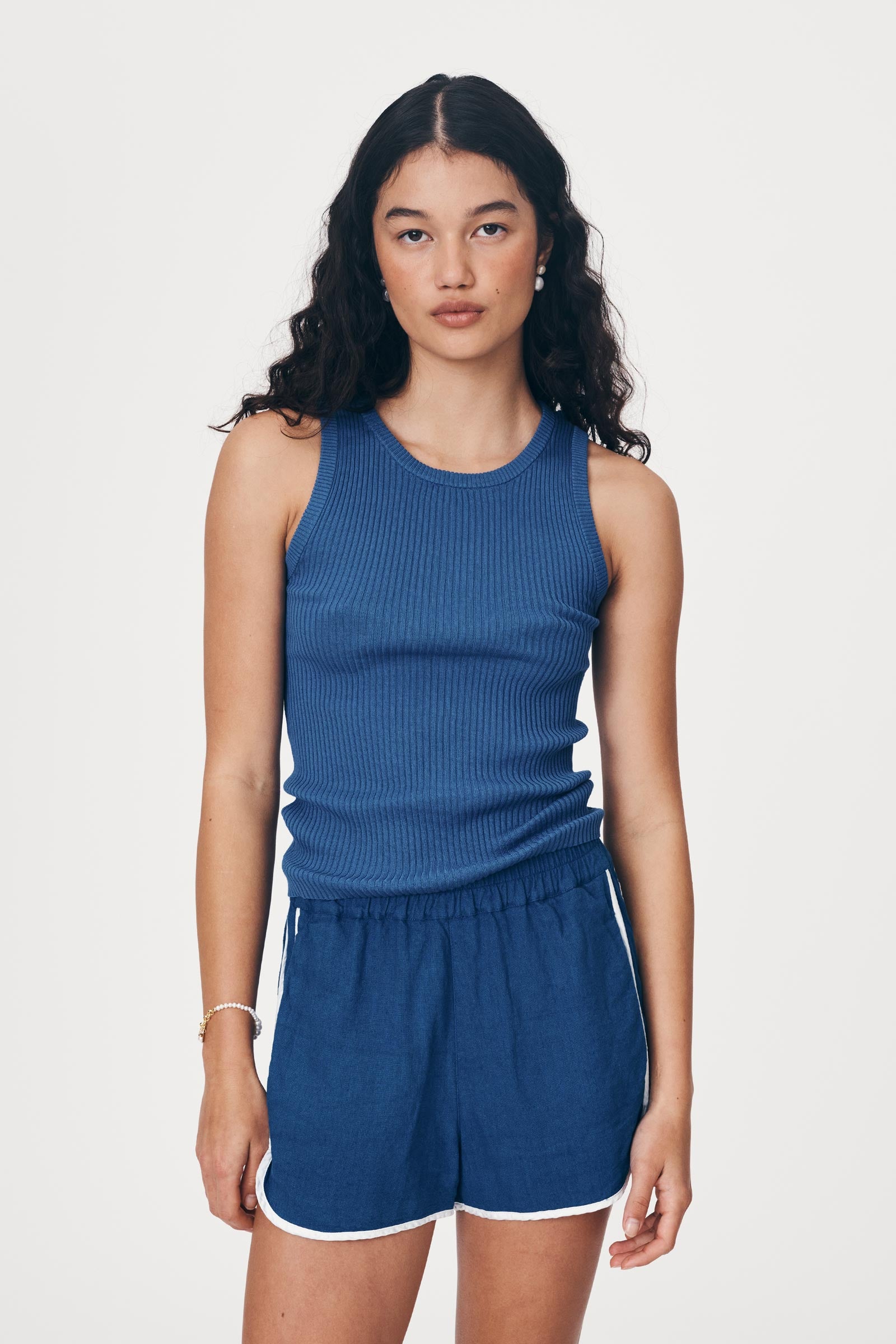 Rowie the Avery Knit Tank - Cobalt Blue