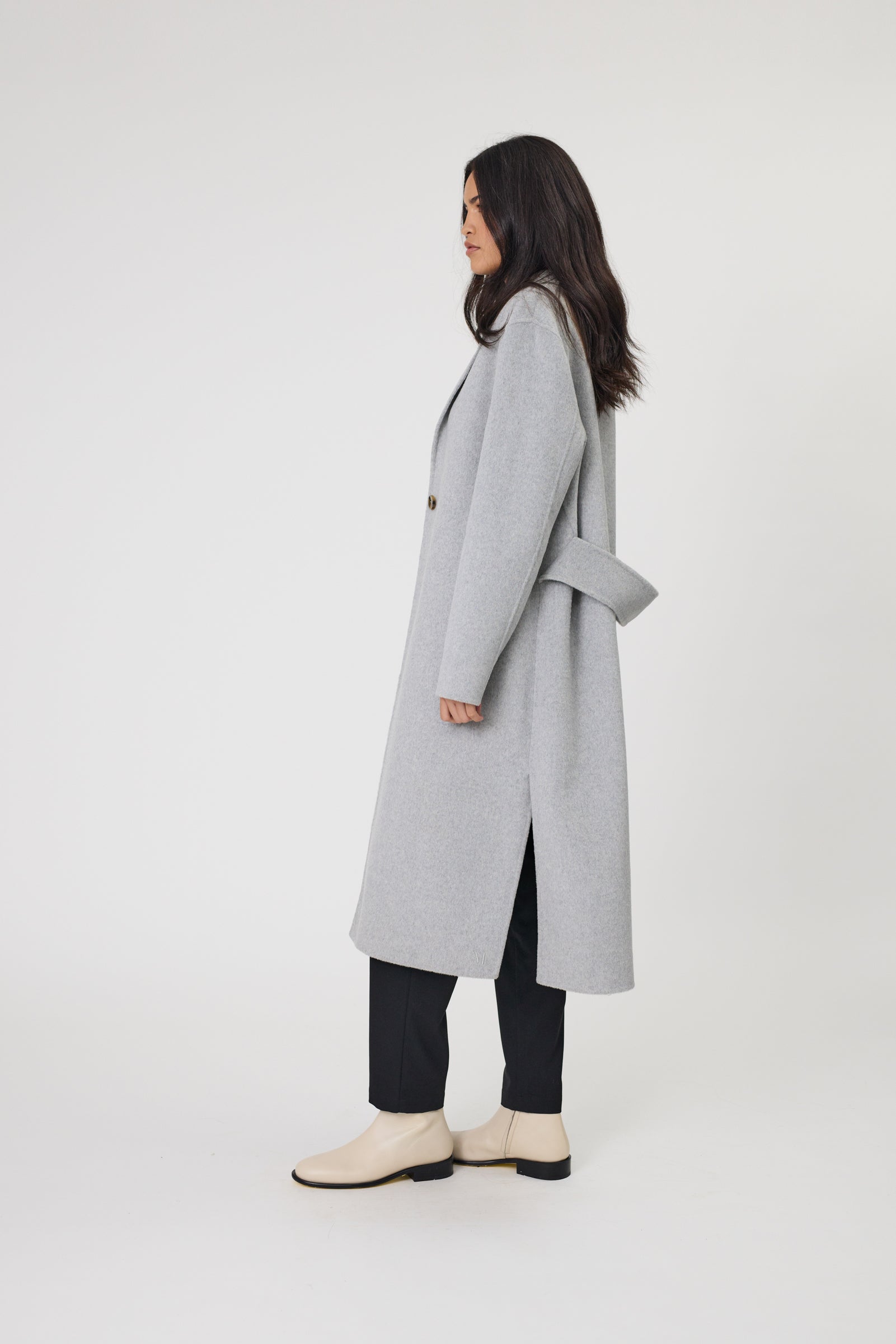 Marlow Blaze Wool Coat - Grey Marle