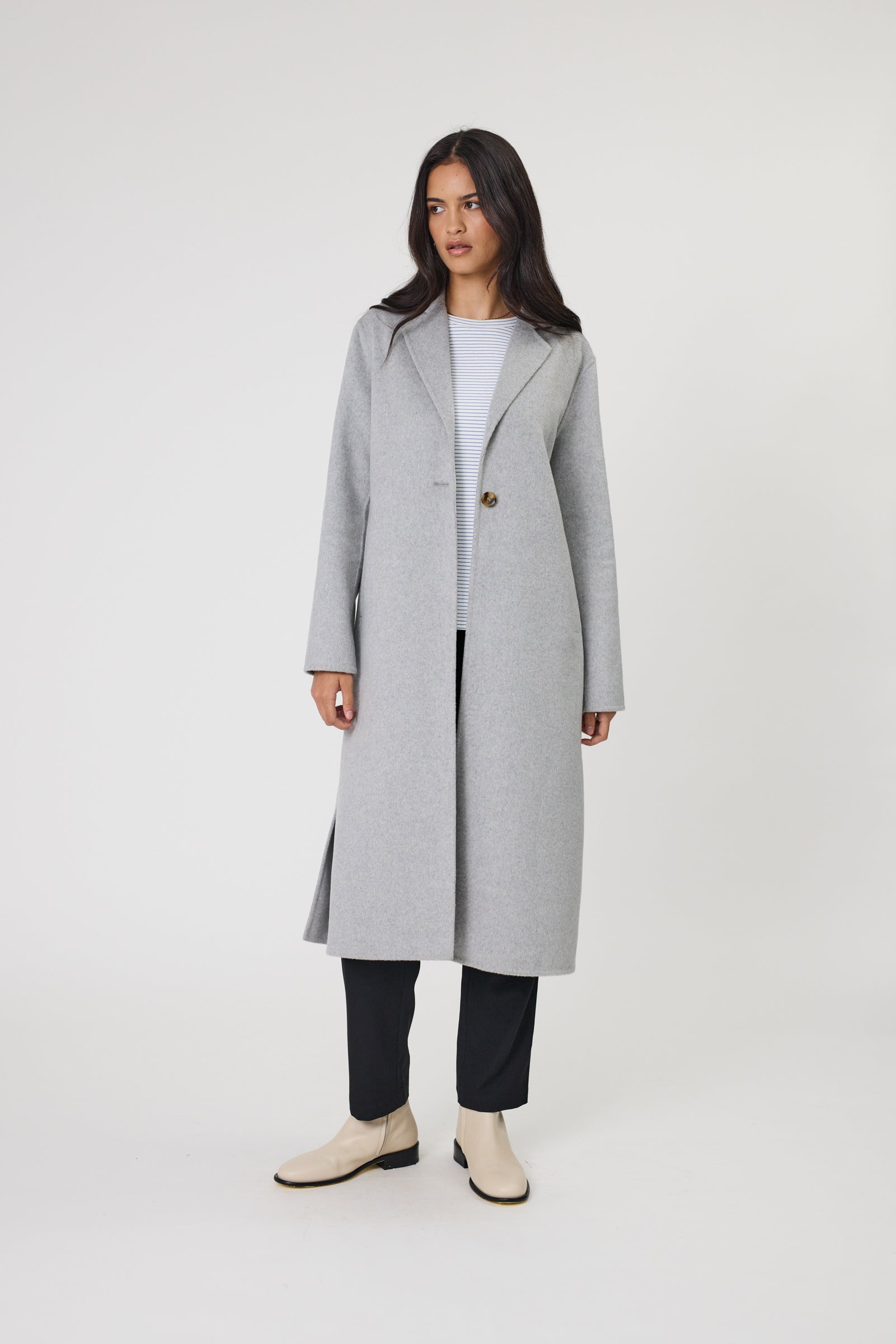 Marlow Blaze Wool Coat - Grey Marle