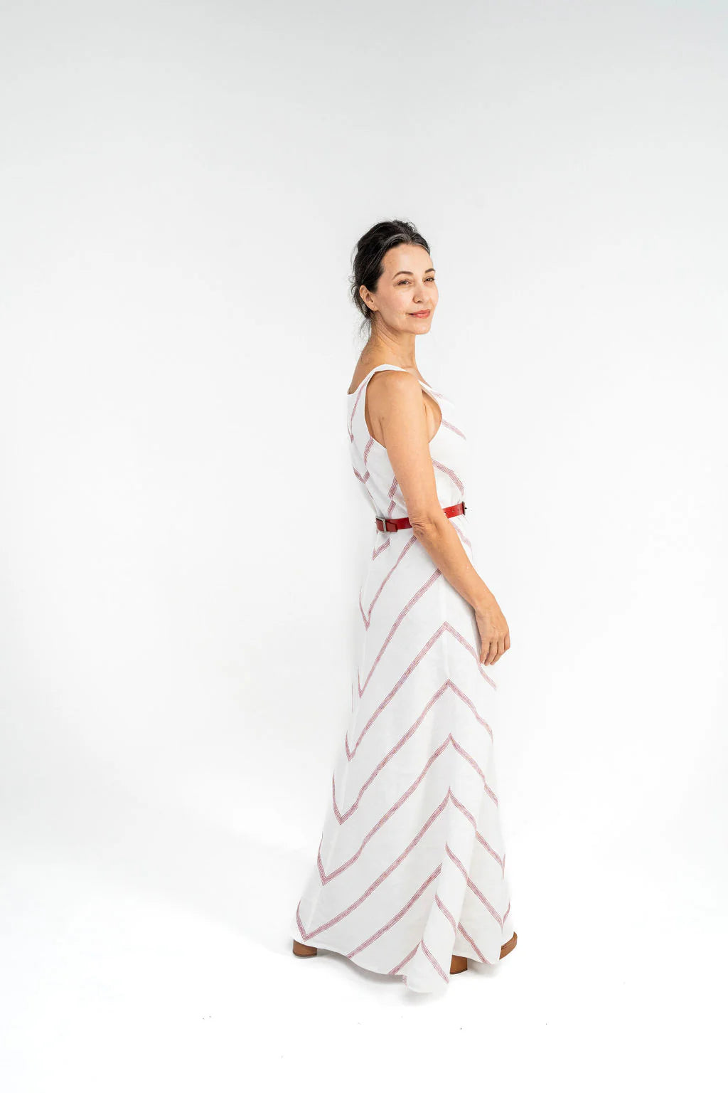 Carlson Chevron Dress - Ruby Stripe