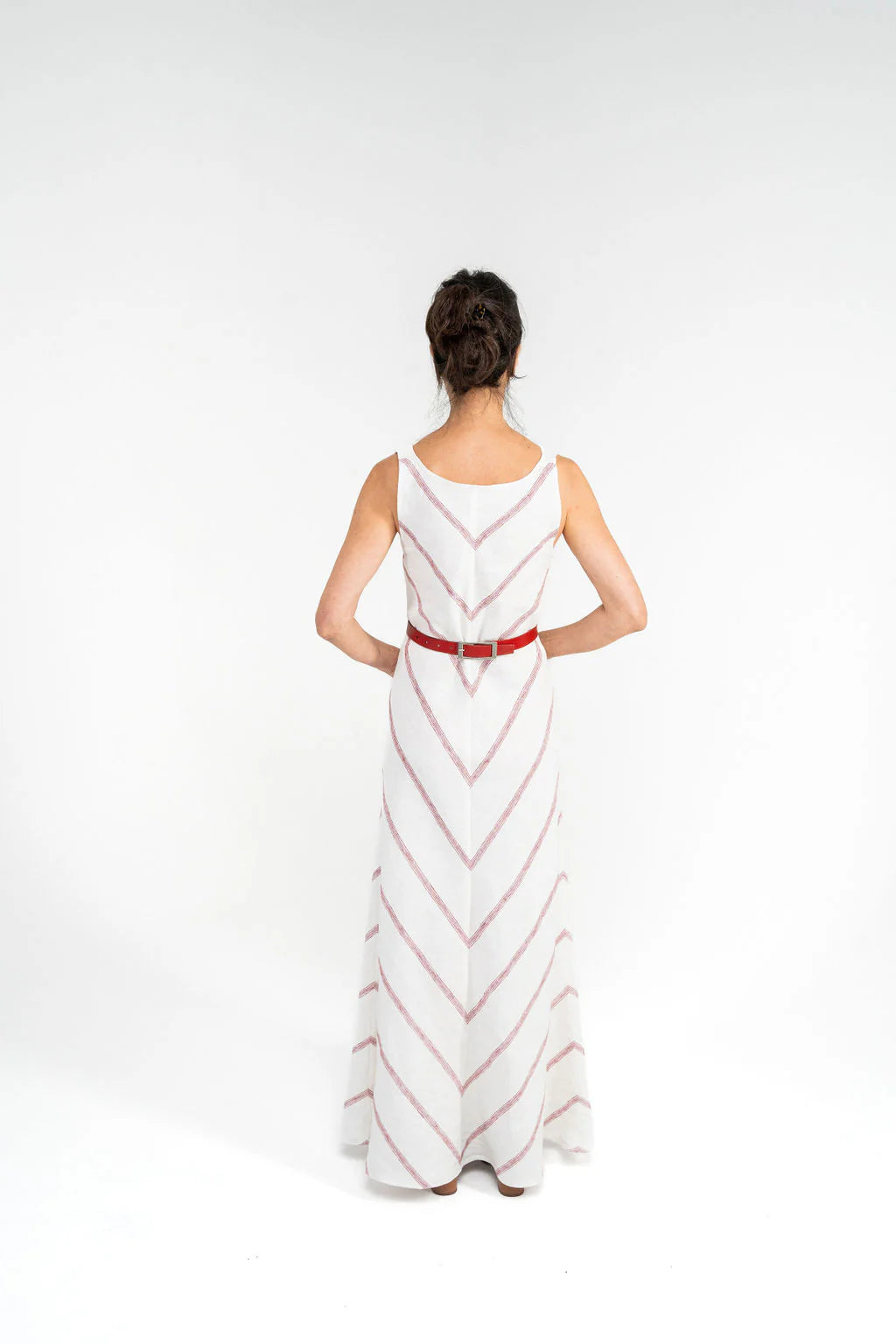 Carlson Chevron Dress - Ruby Stripe