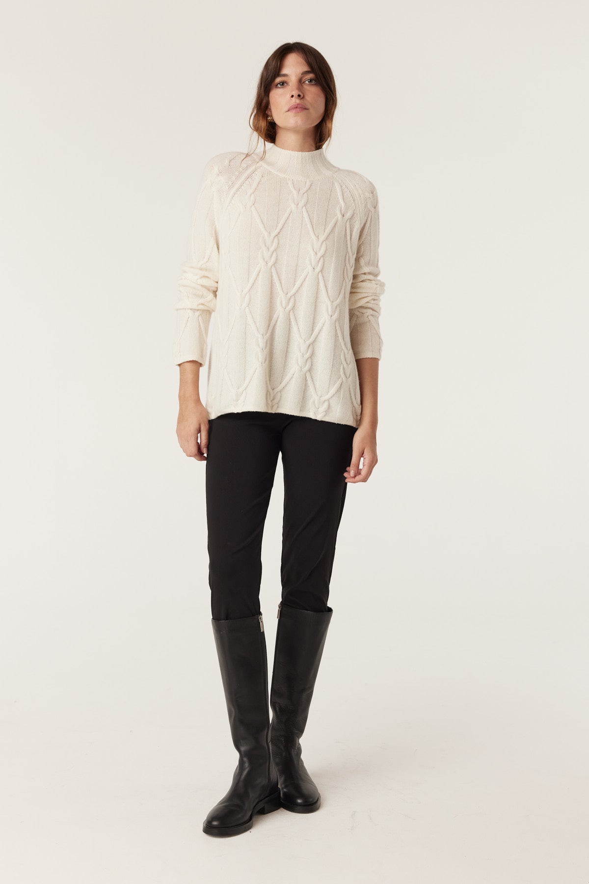 Cable Cashwool Cable Jumper - Milk