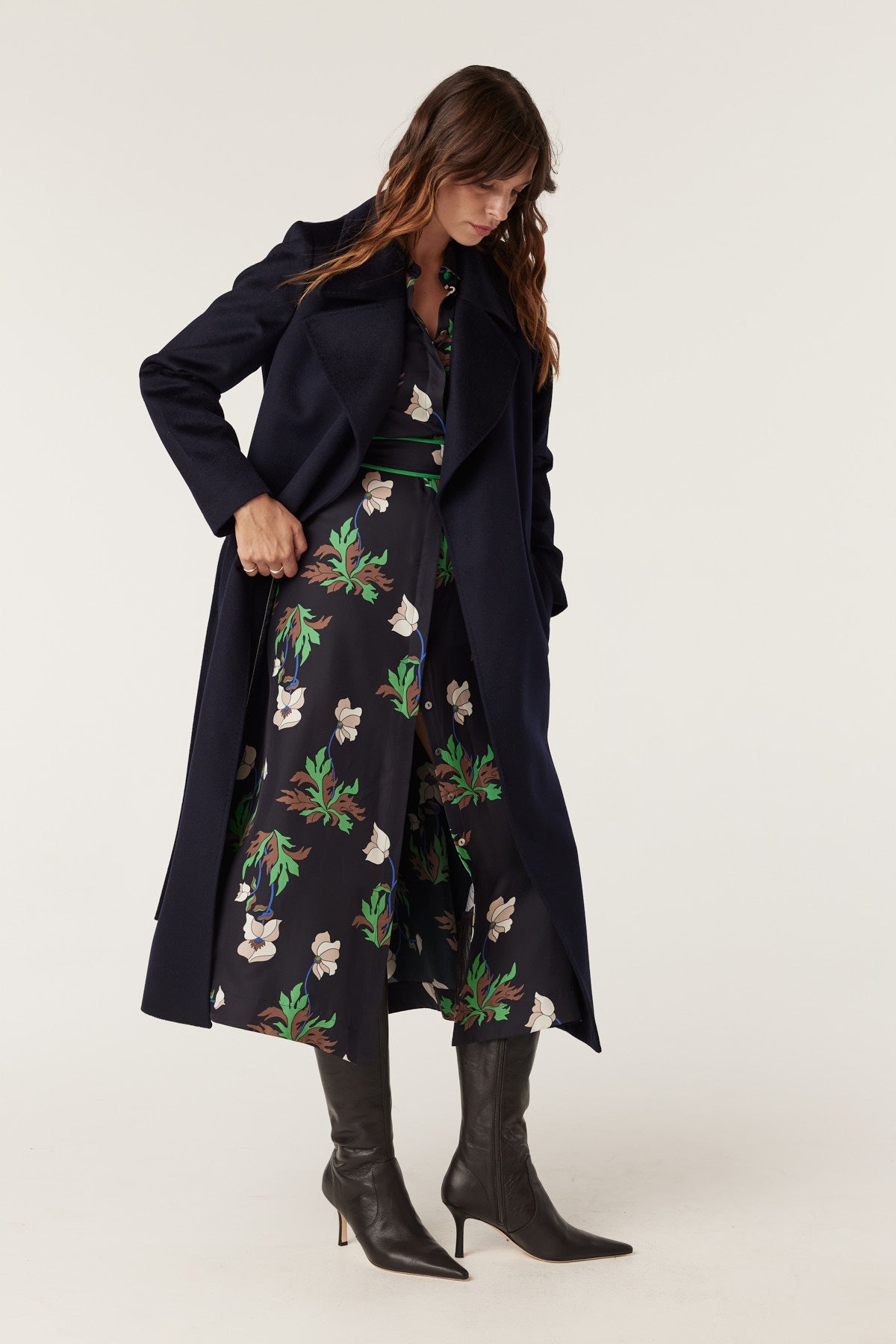 Cable Evans Coat - Navy