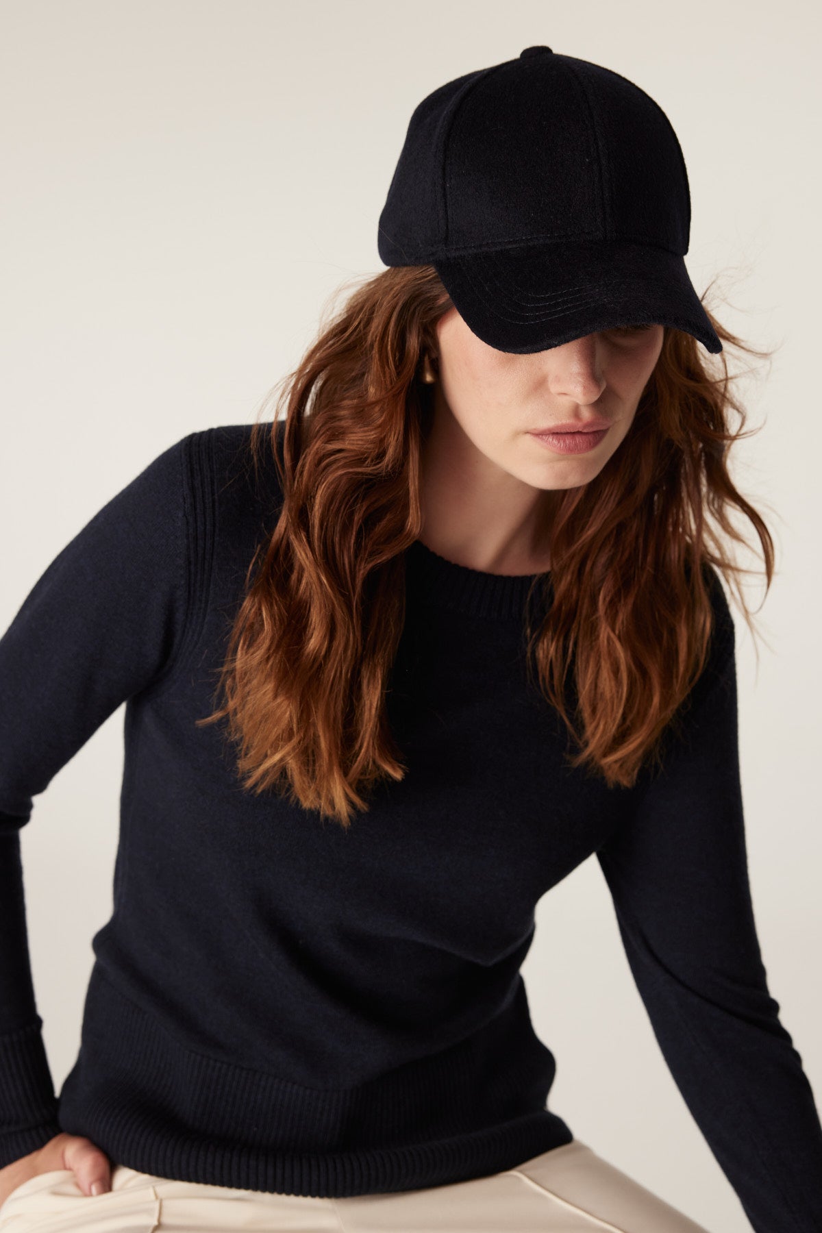 Cable Wool Cap - Navy