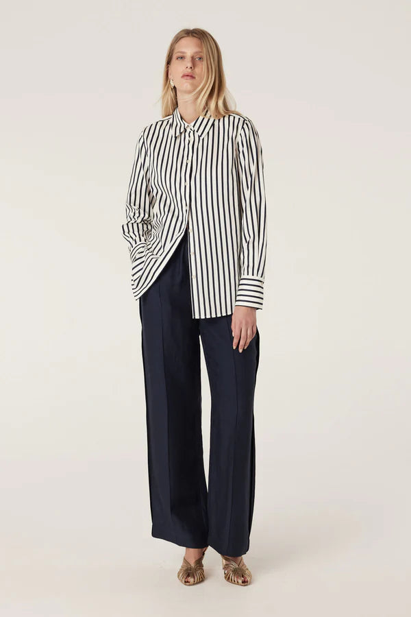 Cable Melbourne Lina Stripe Shirt - Navy Stripe