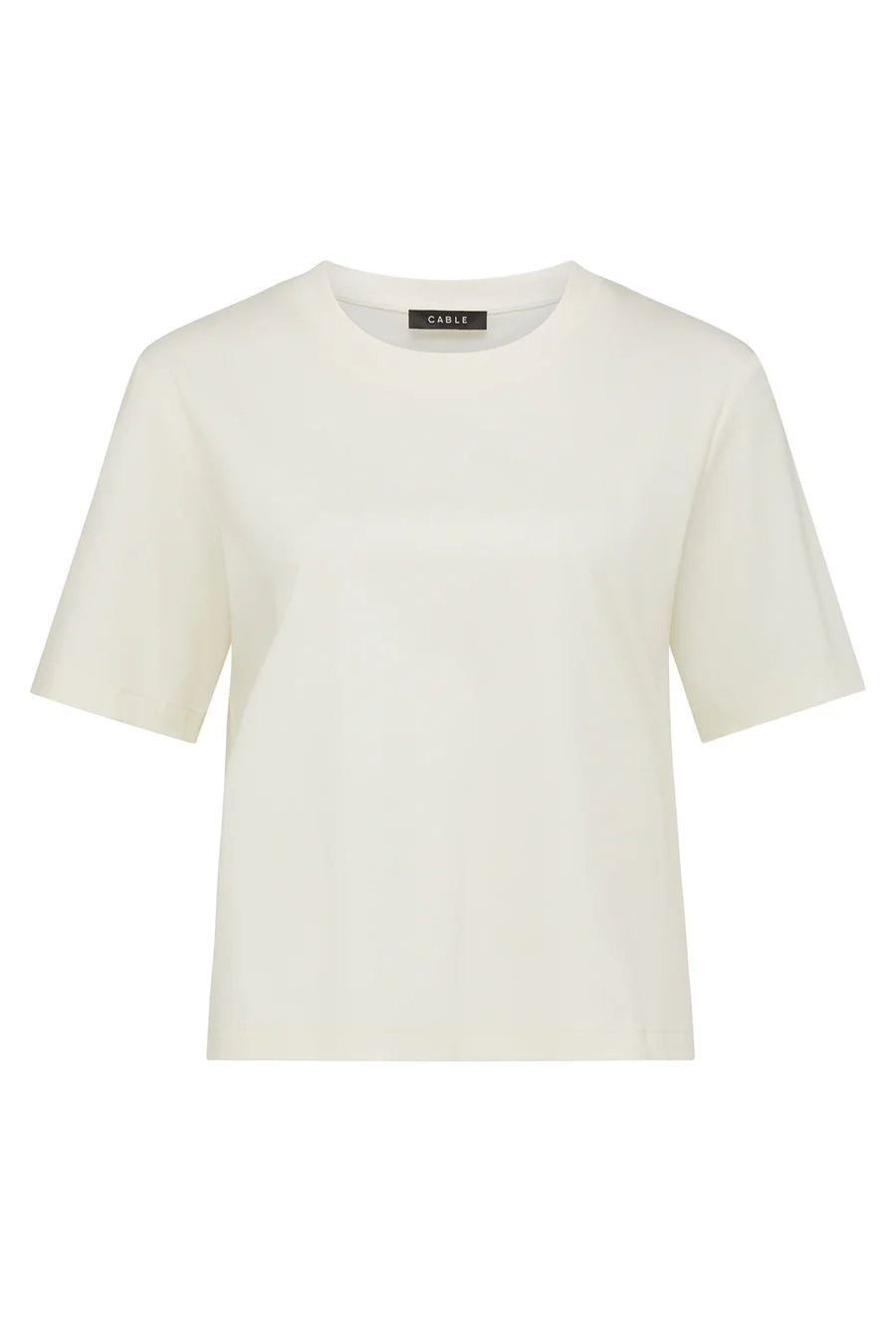 Cable Pima Lantern Sleeve Top - Cream