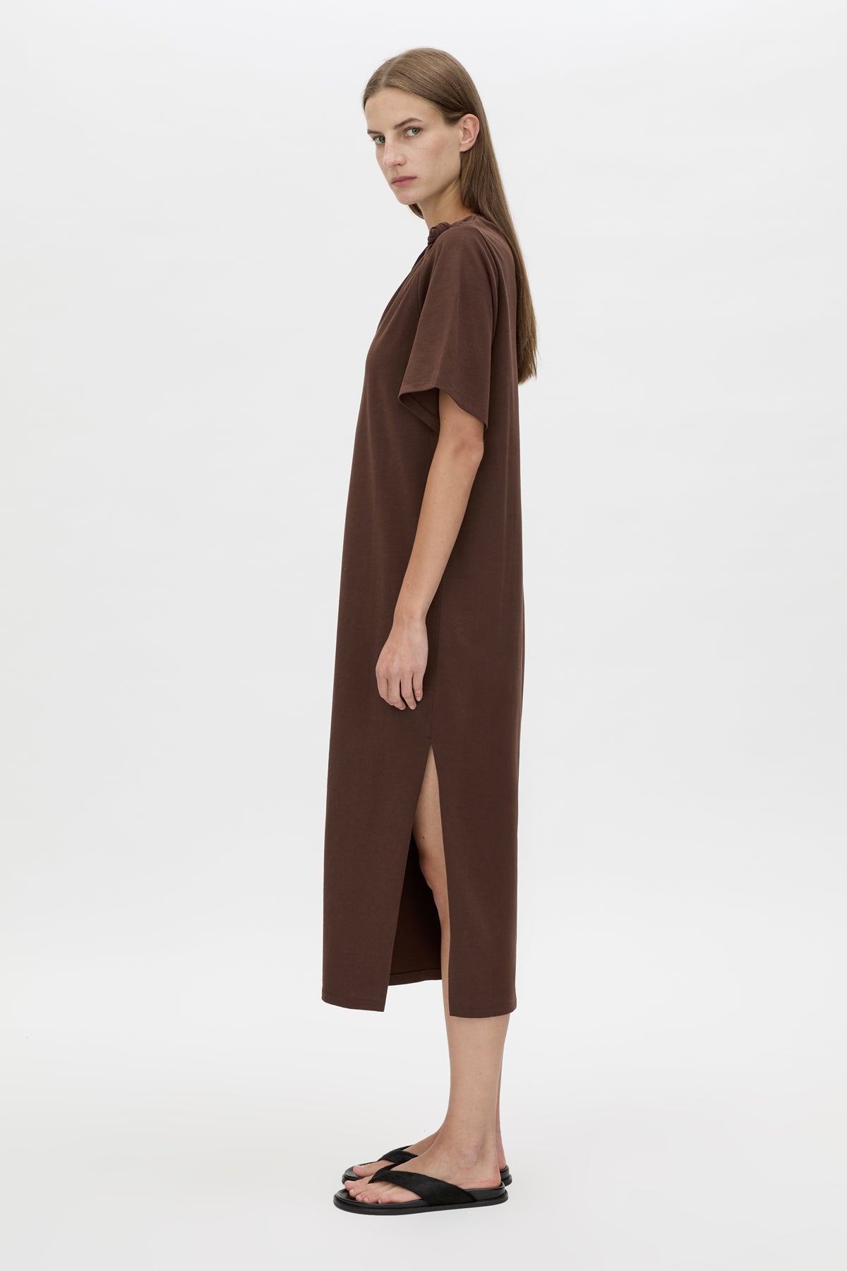 Juno Knot Tee Dress - Chocolate