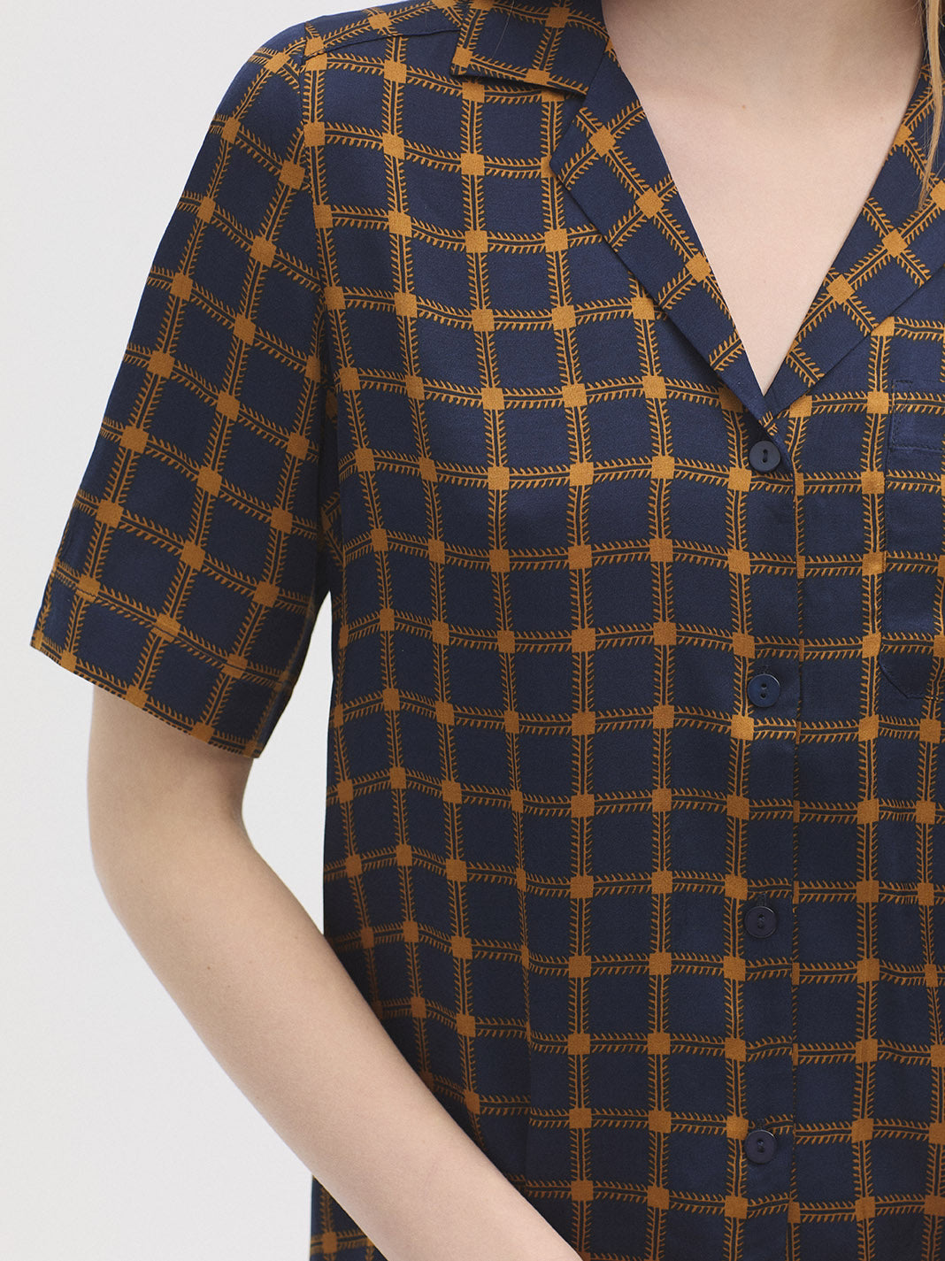 Nice Things Garden Checks Satin Shirt