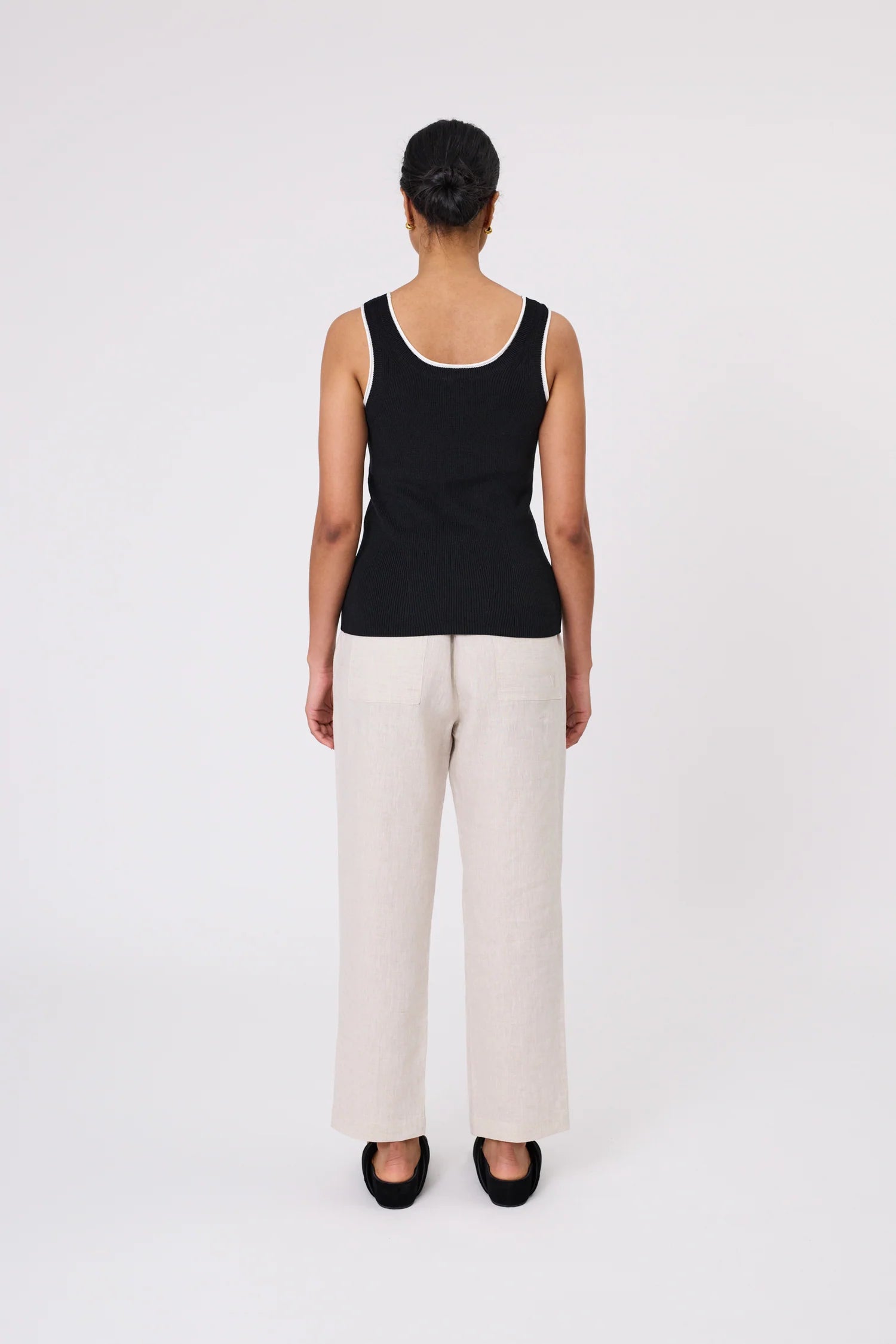 Marlow Casa Knit Tank - Black/Ivory