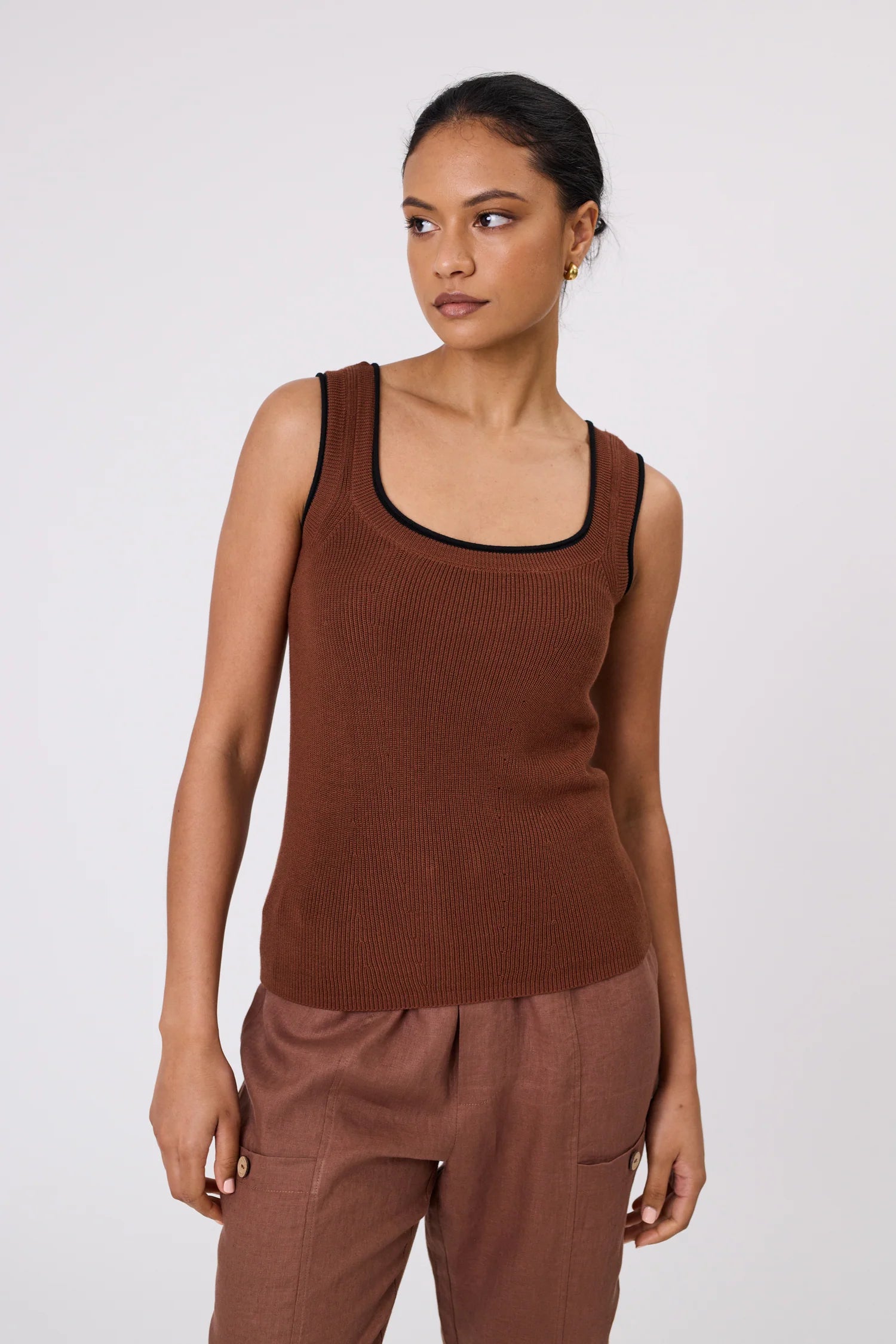 Marlow Casa Knit Tank - Burnt Umber